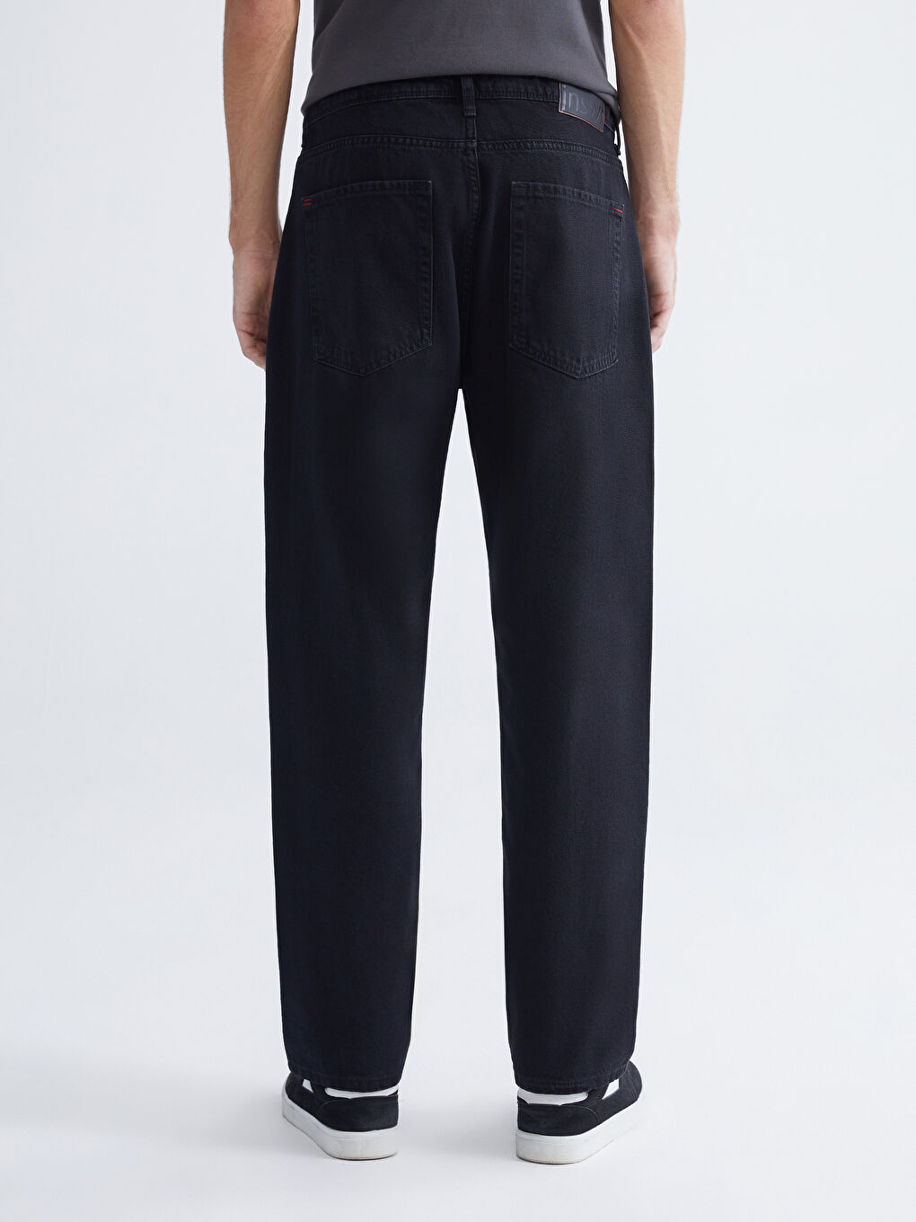 Siyah Rahat Kalıp Erkek Jean Pantolon-3