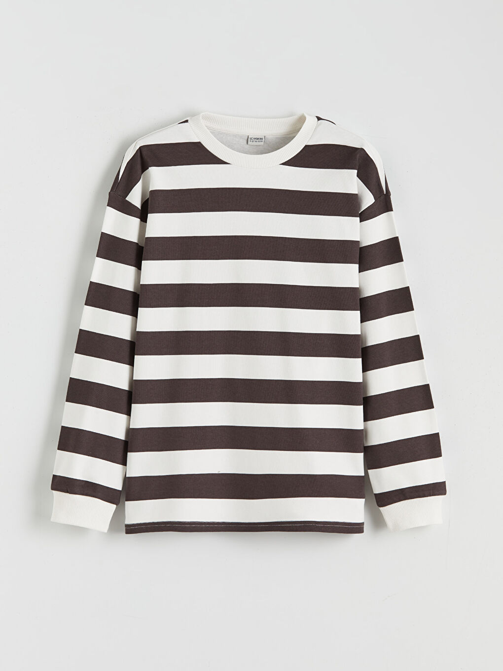 Kahverengi Bisiklet Yaka Çizgili Erkek Çocuk Tişört