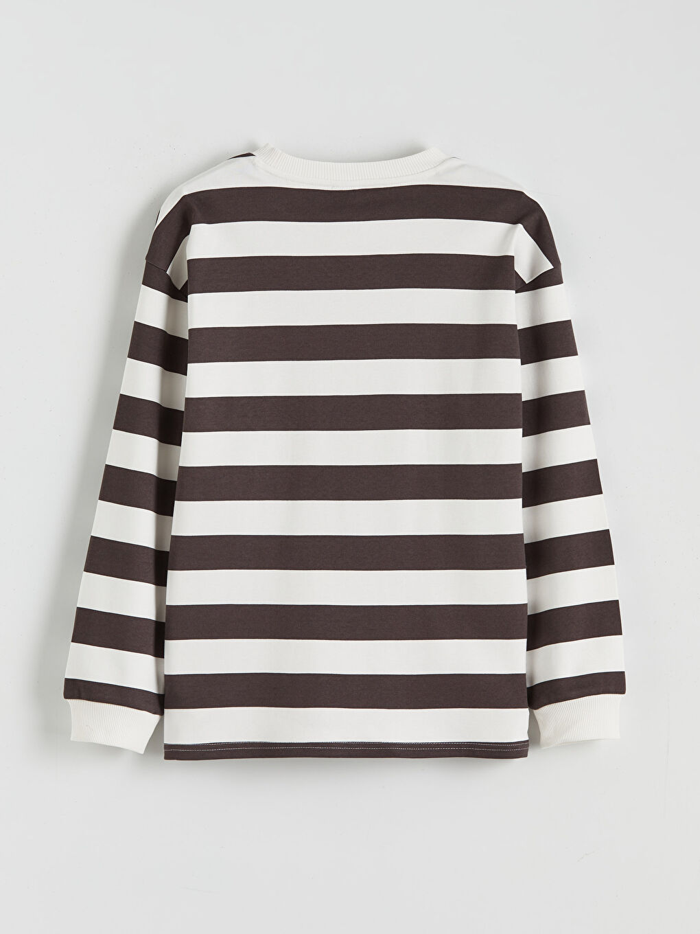 Kahverengi Bisiklet Yaka Çizgili Erkek Çocuk Tişört-1