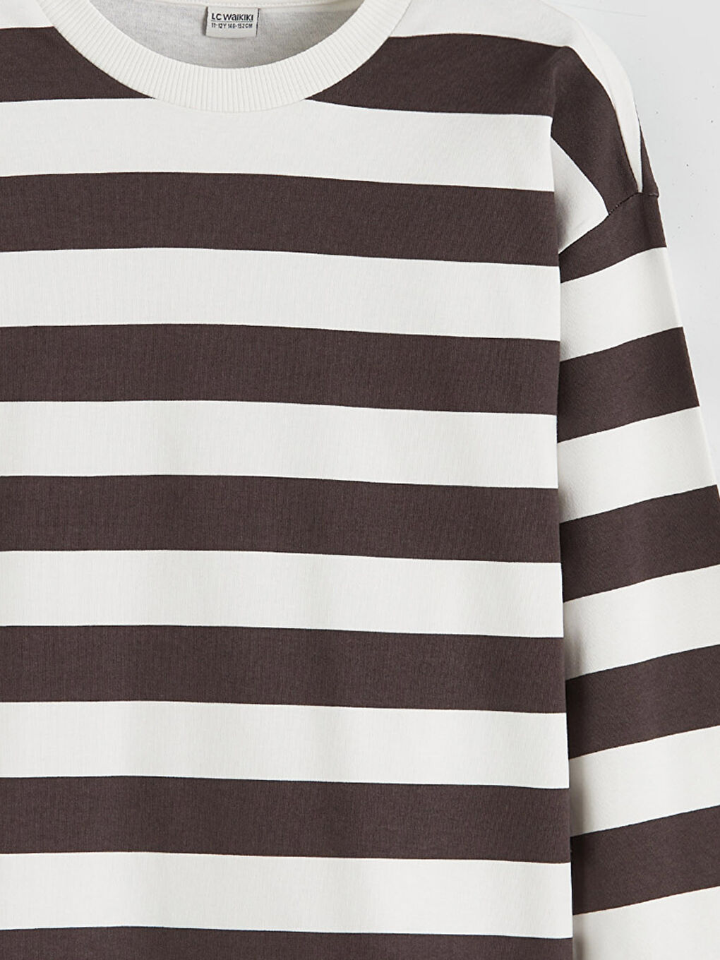 Kahverengi Bisiklet Yaka Çizgili Erkek Çocuk Tişört-2