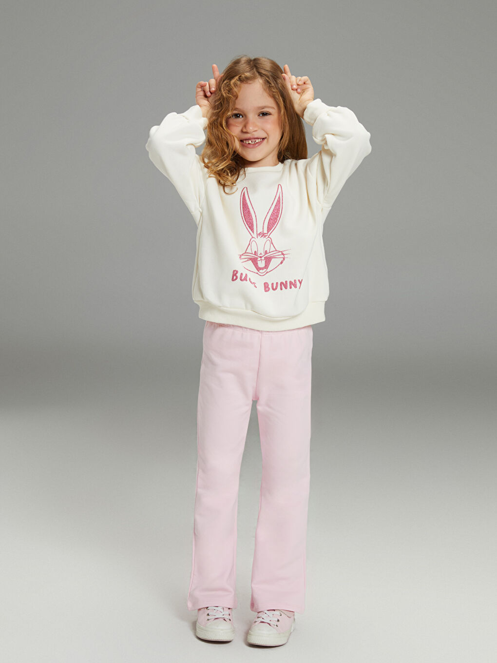 Bugs Bunny Printed Girls' Sweatshirt and Leggings-1