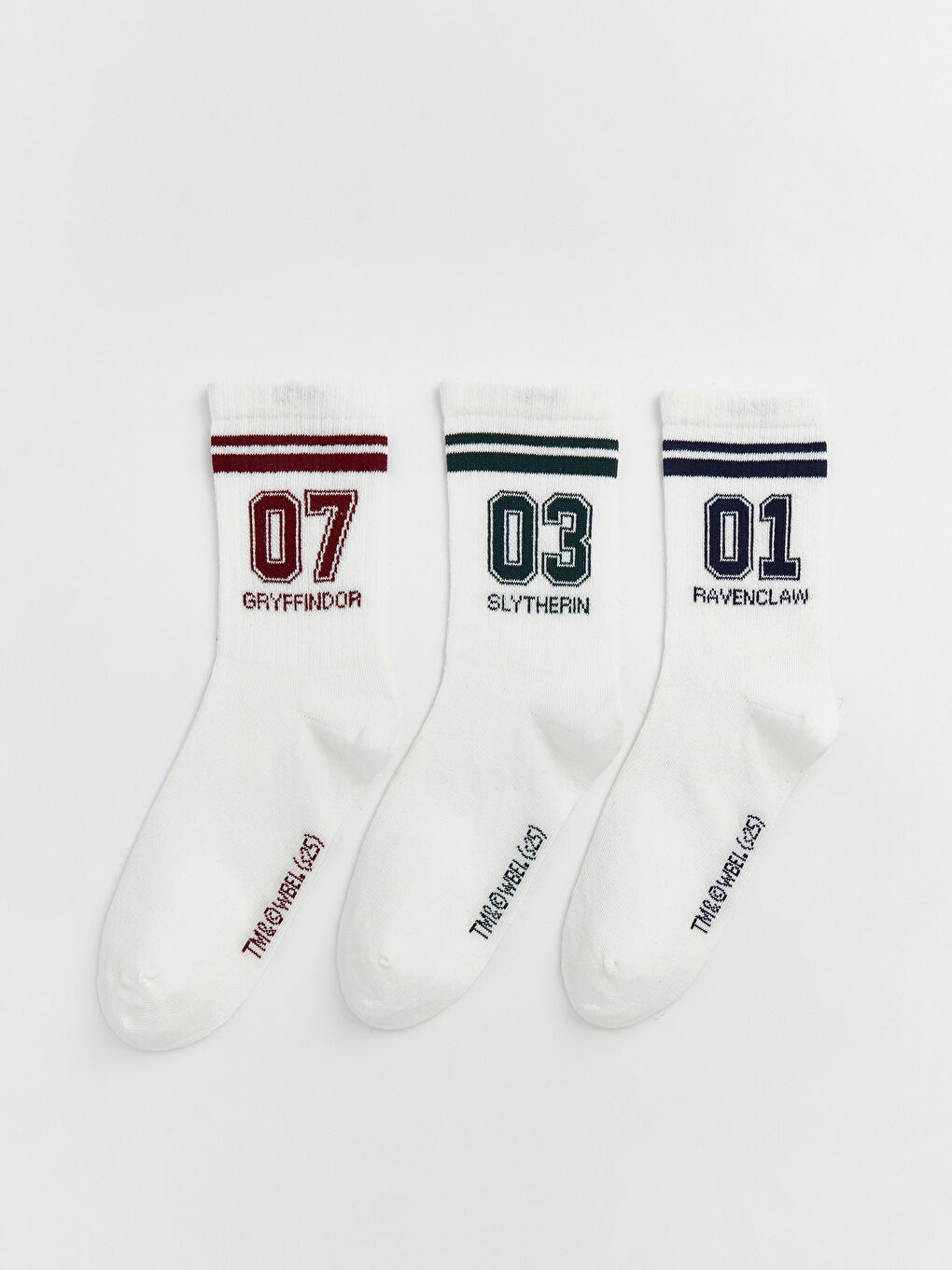 Ekru Harry Potter Baskılı Kadın Soket Çorap 3'lü Paket