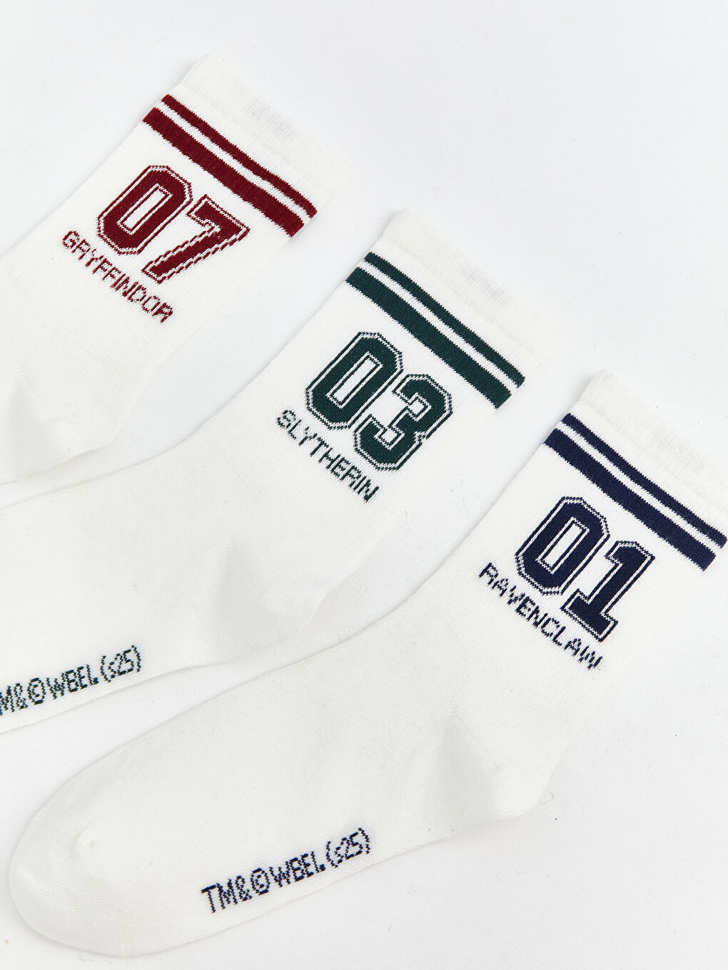 Ekru Harry Potter Baskılı Kadın Soket Çorap 3'lü Paket-1