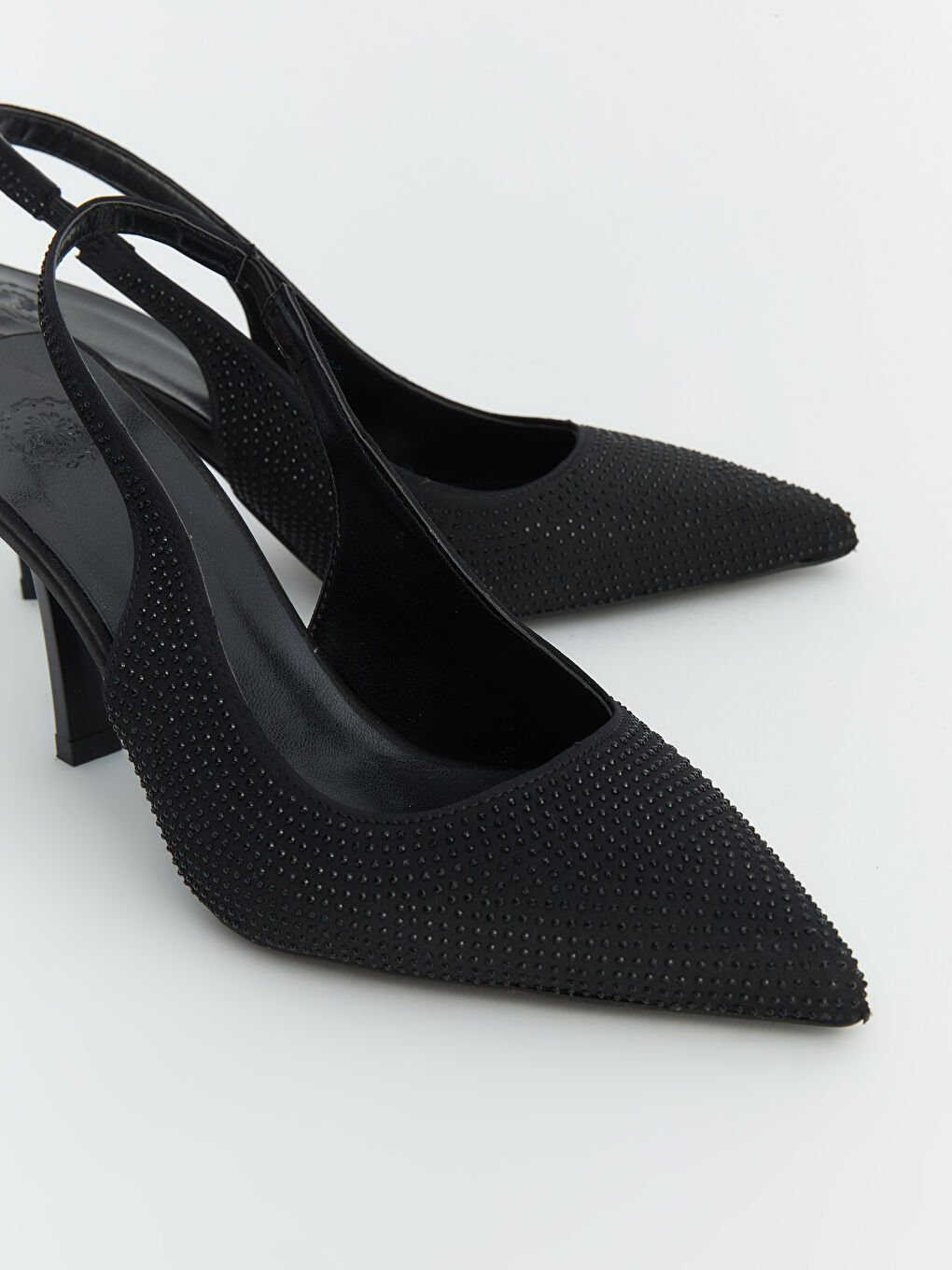 Siyah Sivri Burun Kadın Topuklu Ayakkabı-2
