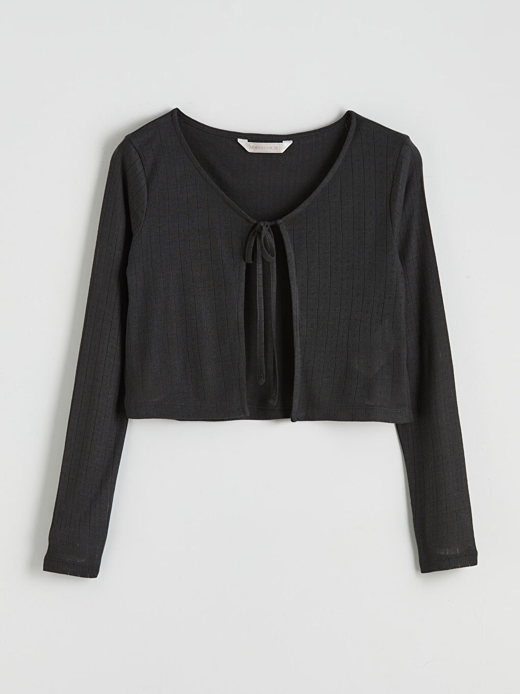 Antrasit Bağlamalı Yaka Dokulu Kadın Pijama Takımı-5