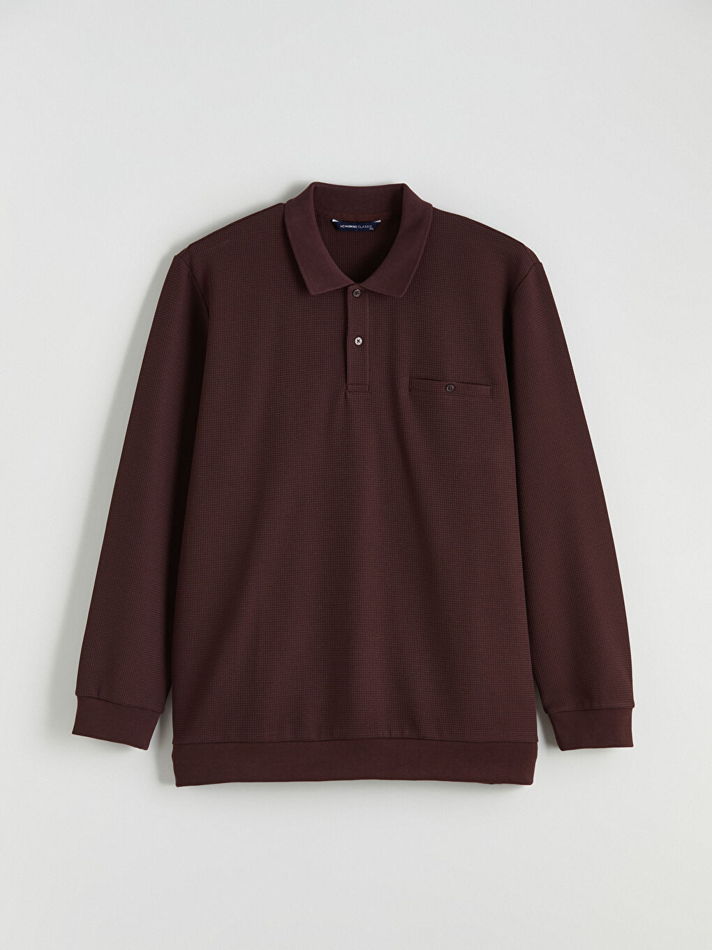 Bordo Polo Yaka Erkek Sweatshirt-4