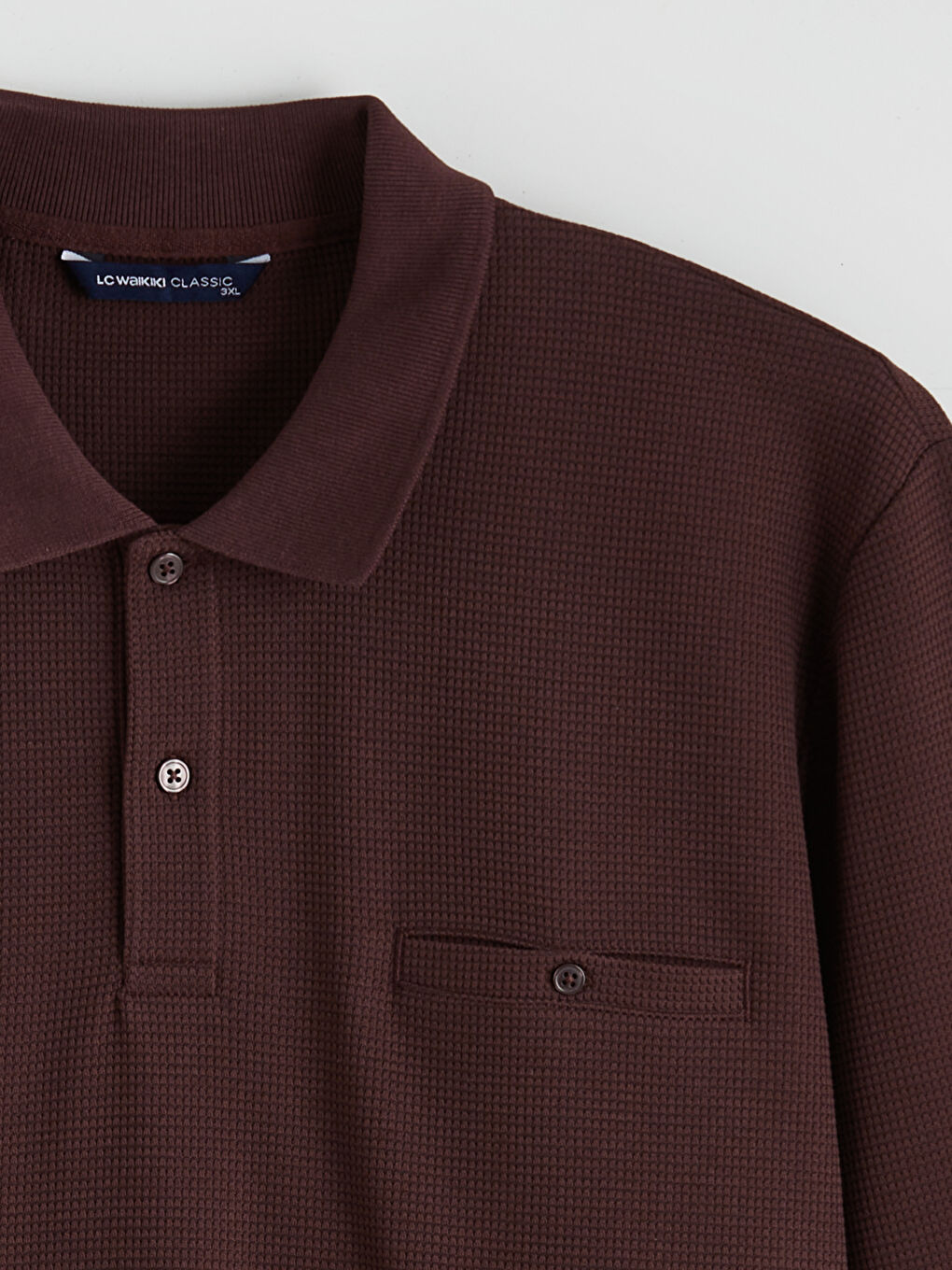 Bordo Polo Yaka Erkek Sweatshirt-5