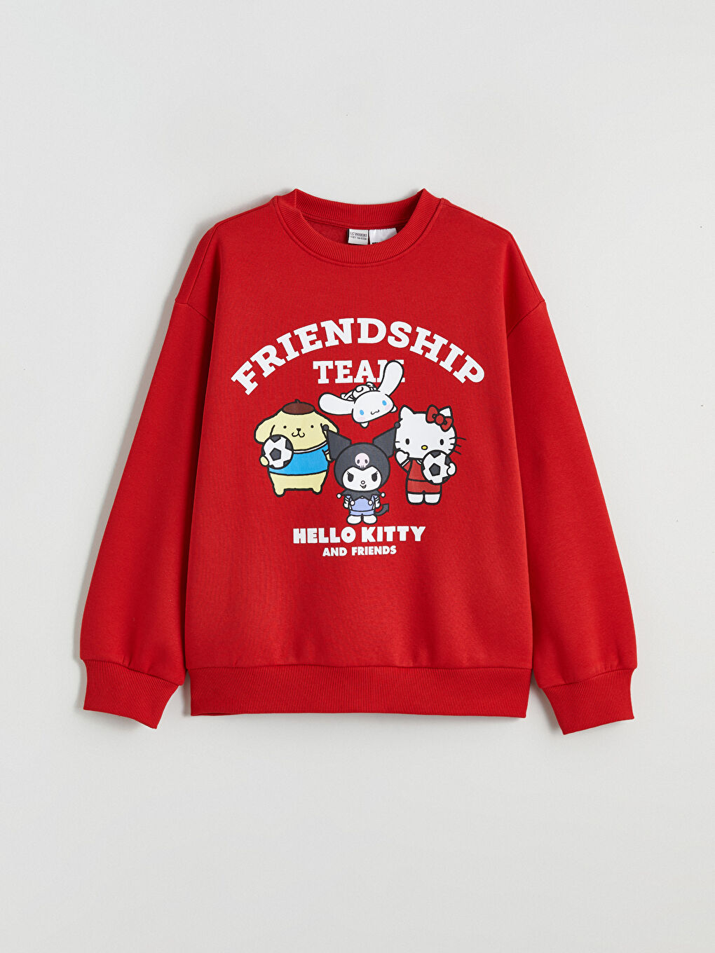 Kırmızı Hello Kitty Baskılı Kız Çocuk Kalın Sweatshirt