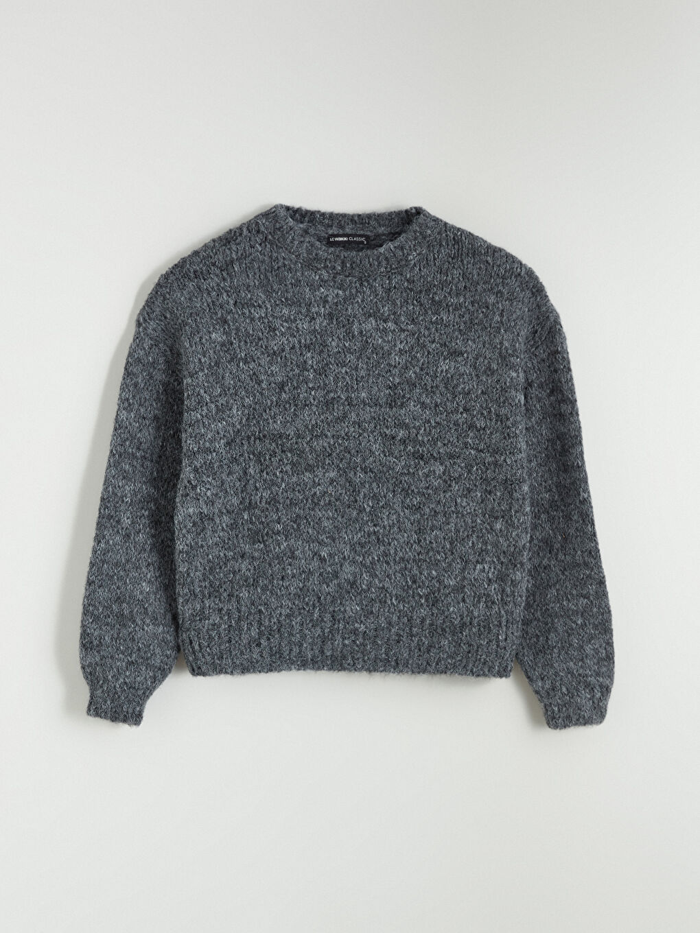 Antrasit Bisiklet Yaka Kadın Triko Kazak-4