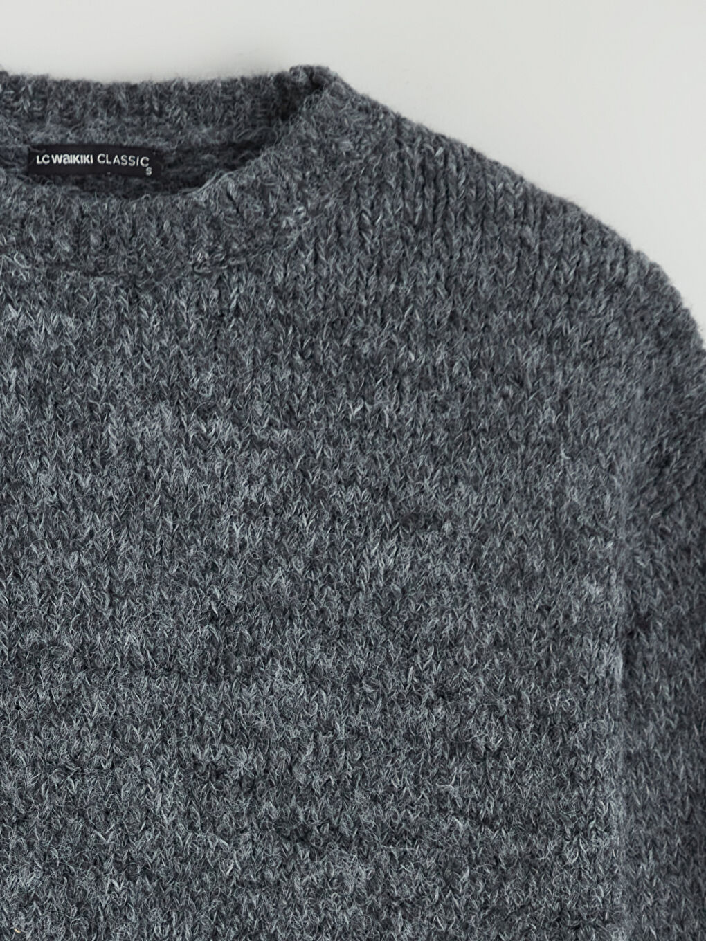 Antrasit Bisiklet Yaka Kadın Triko Kazak-5