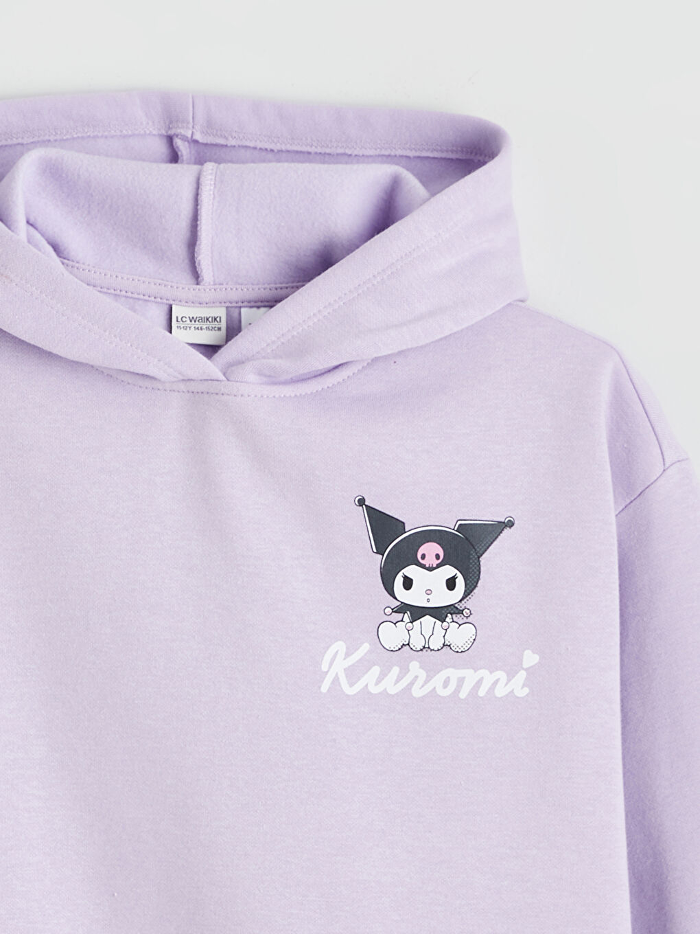 Kuromi Printed Girls' Thick Sweatshirt-2