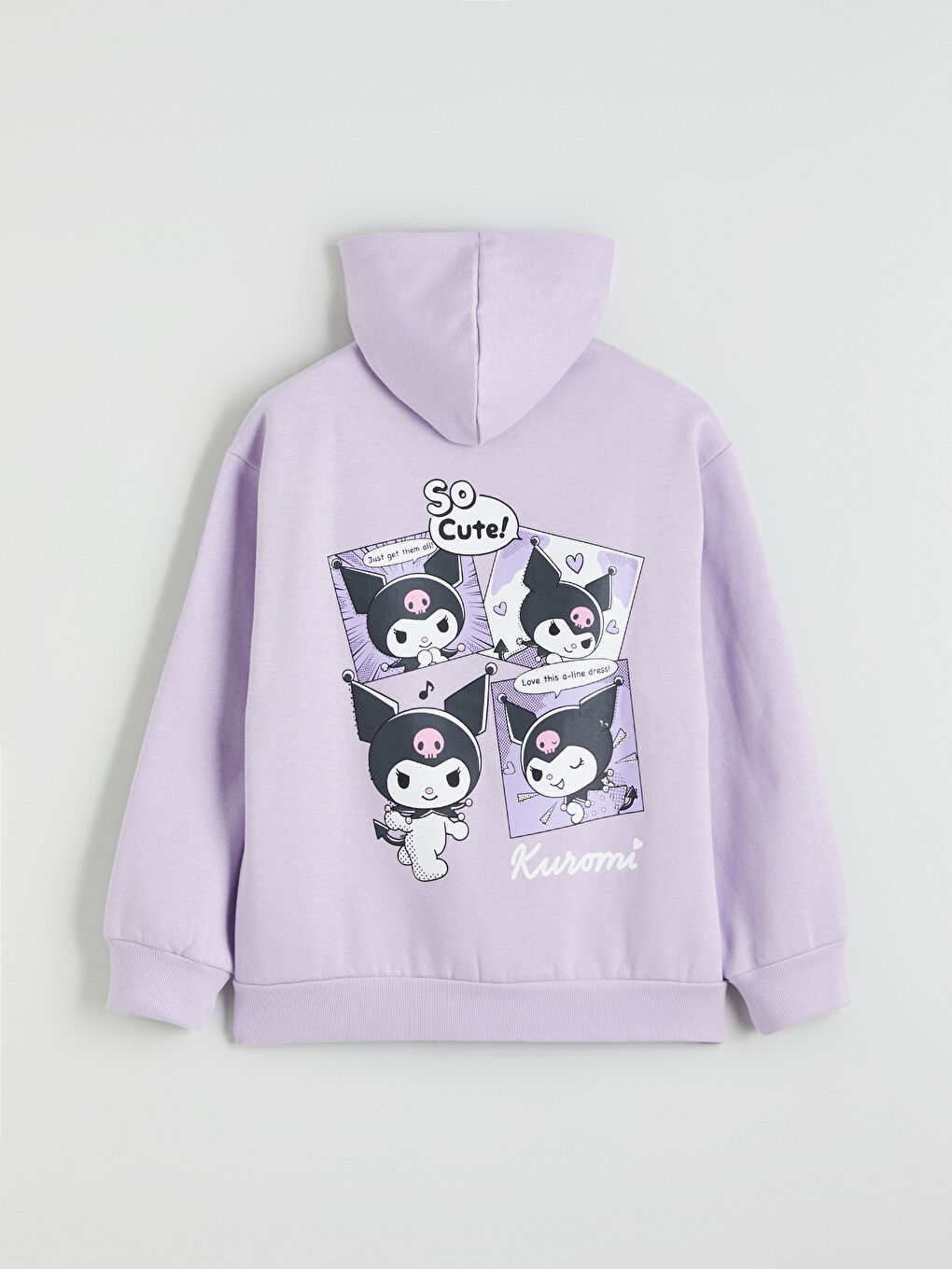 Kuromi Printed Girls' Thick Sweatshirt-4