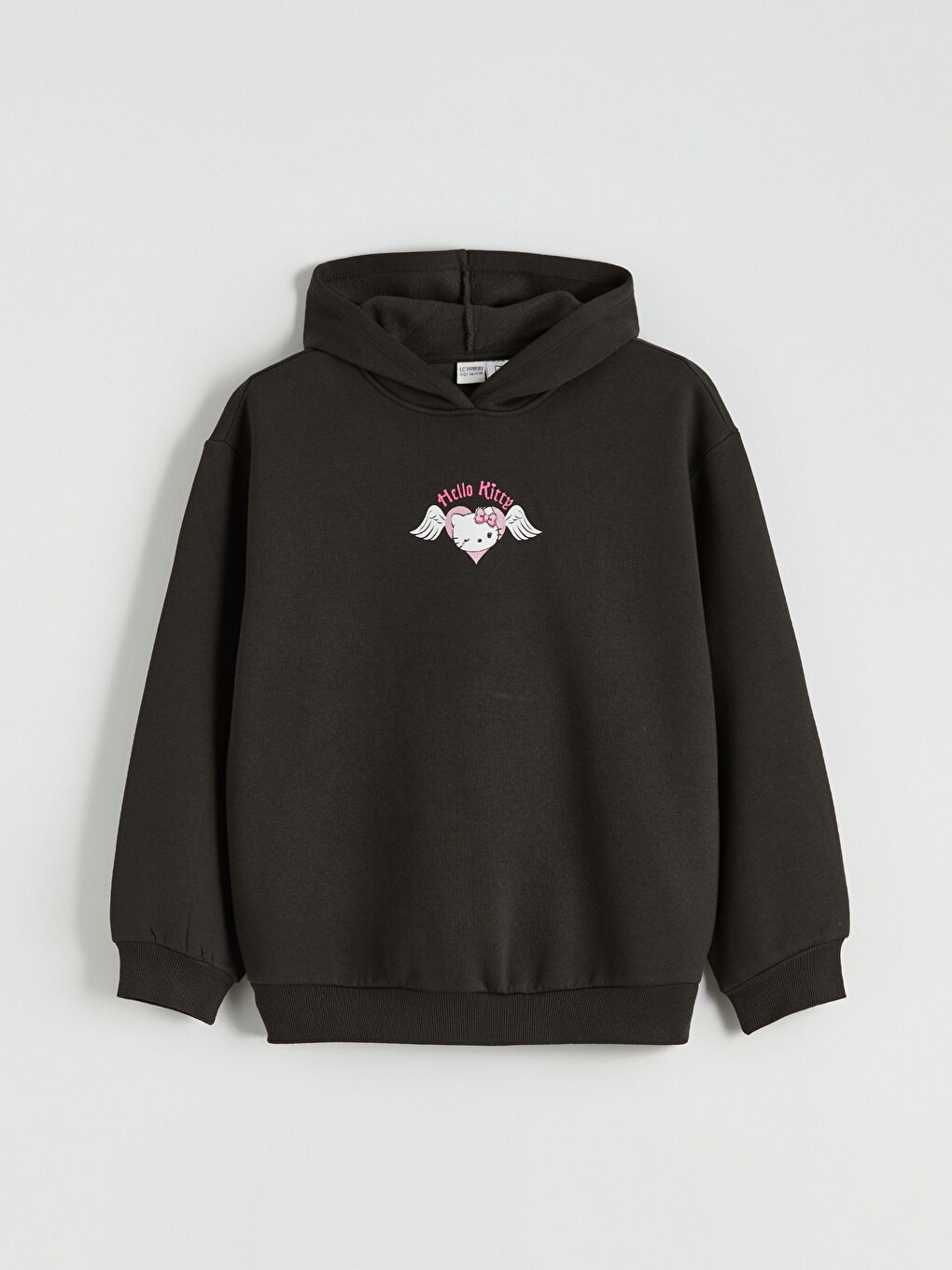 Gri Hello Kitty Baskılı Kız Çocuk Kalın Sweatshirt-1