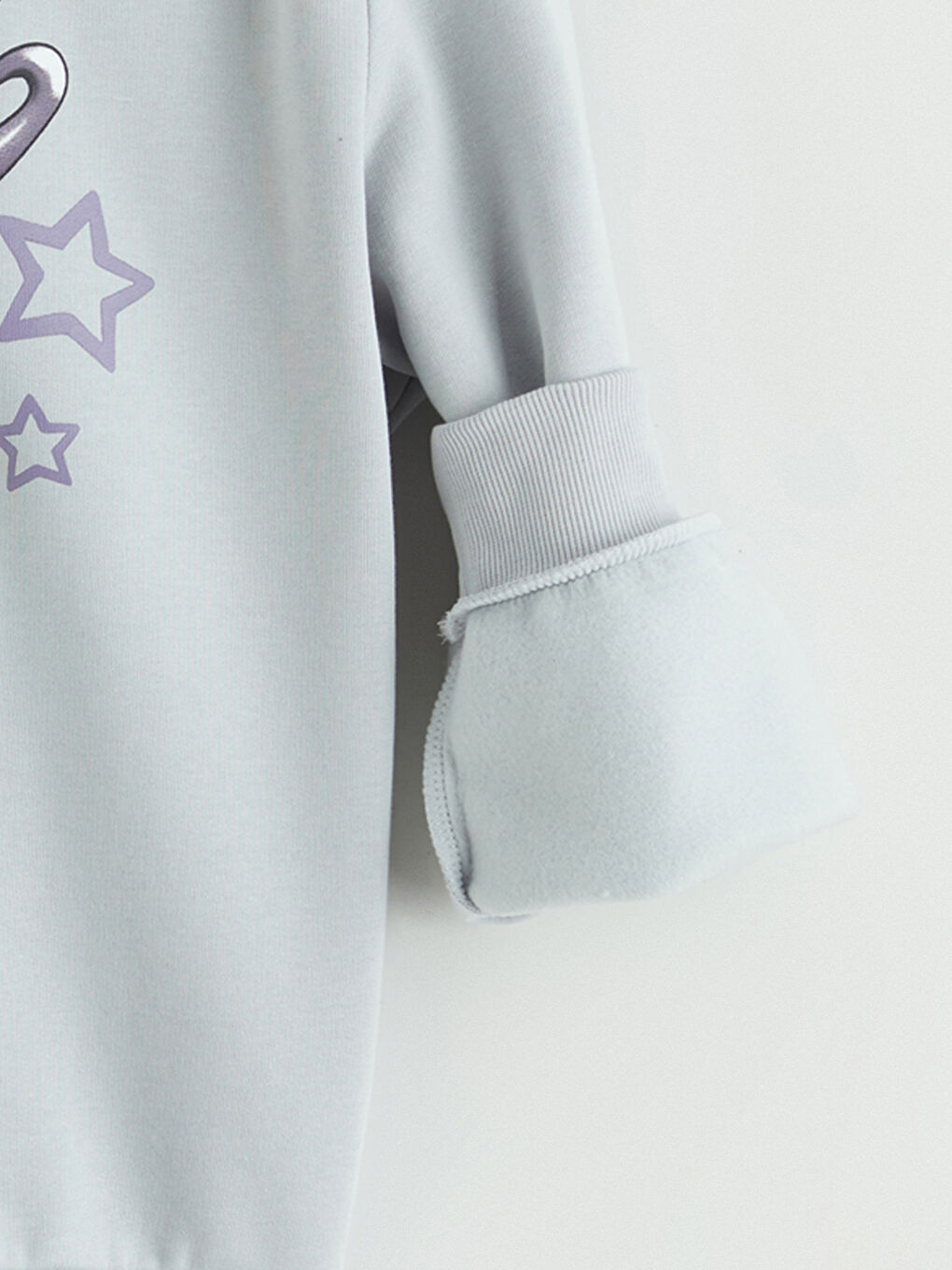 Gri Kapüşonlu Kuromi Baskılı Kız Çocuk Sweatshirt-2