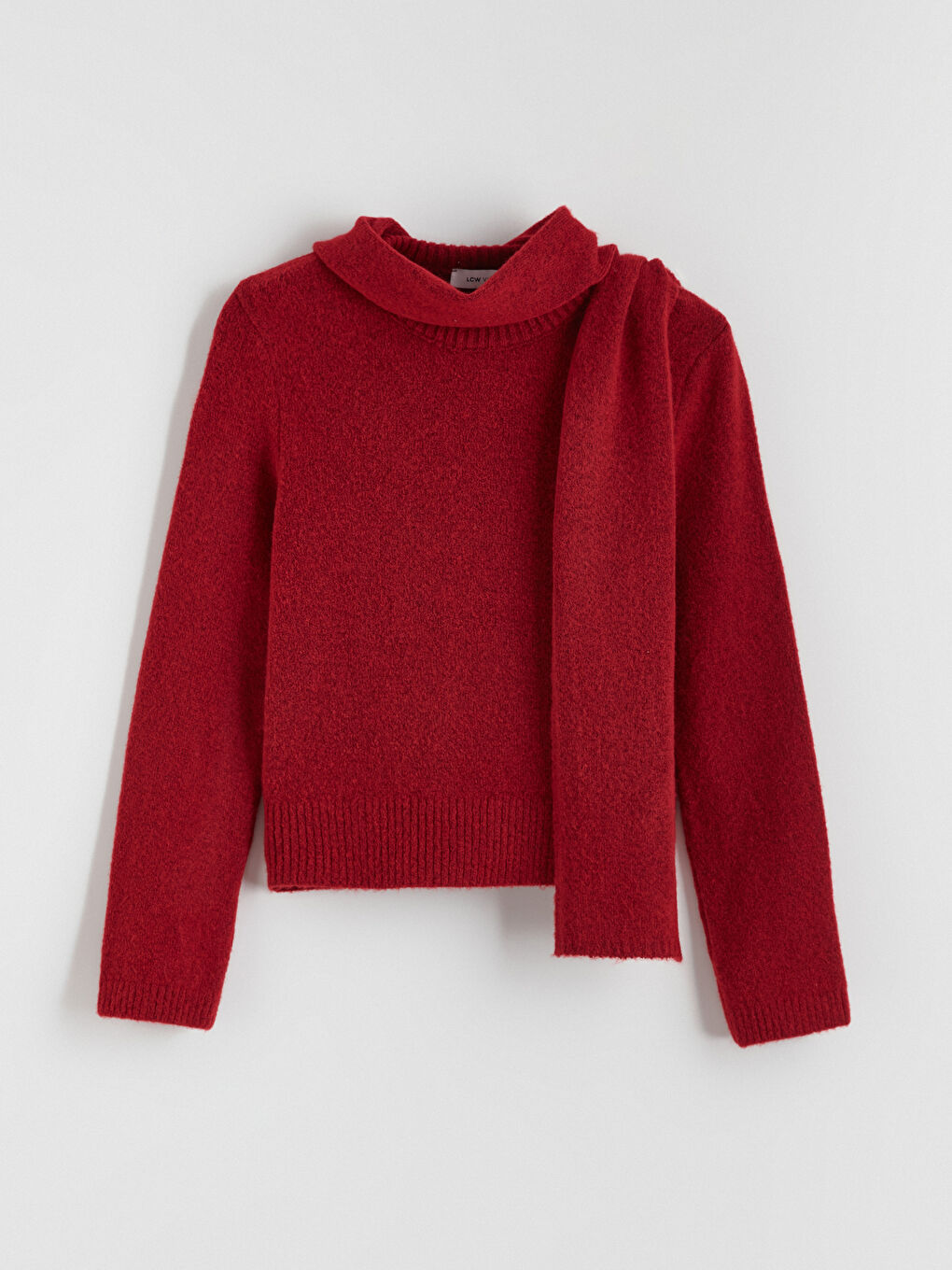 Женщины Красный Свитер-5