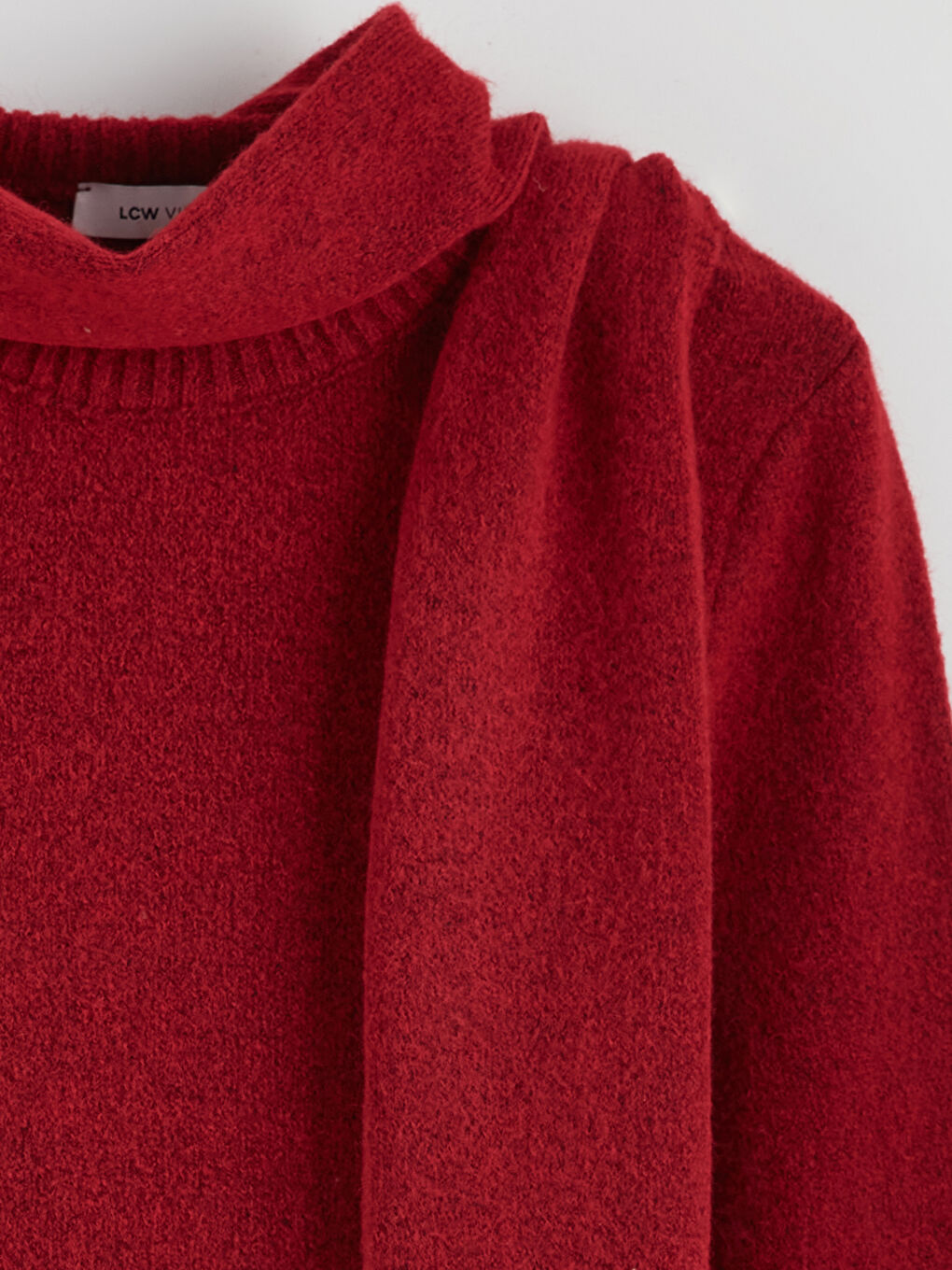 Женщины Красный Свитер-6