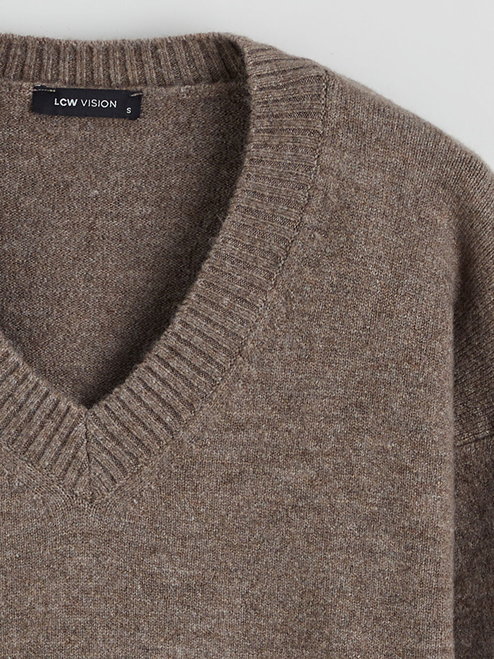 Свитер из трикотажа с V-образным вырезом, оверсайз, для женщин-9