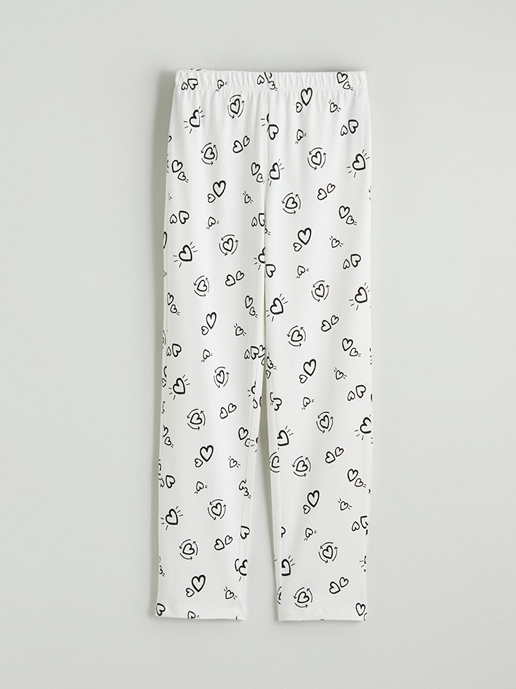 Ekru Beli Lastikli Kız Çocuk Pijama Alt