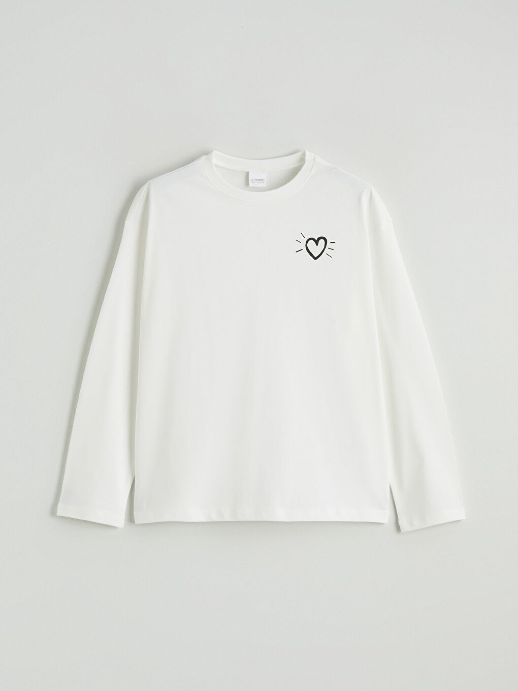 Комплект пижами за момичета с принт и кръгло деколте-1