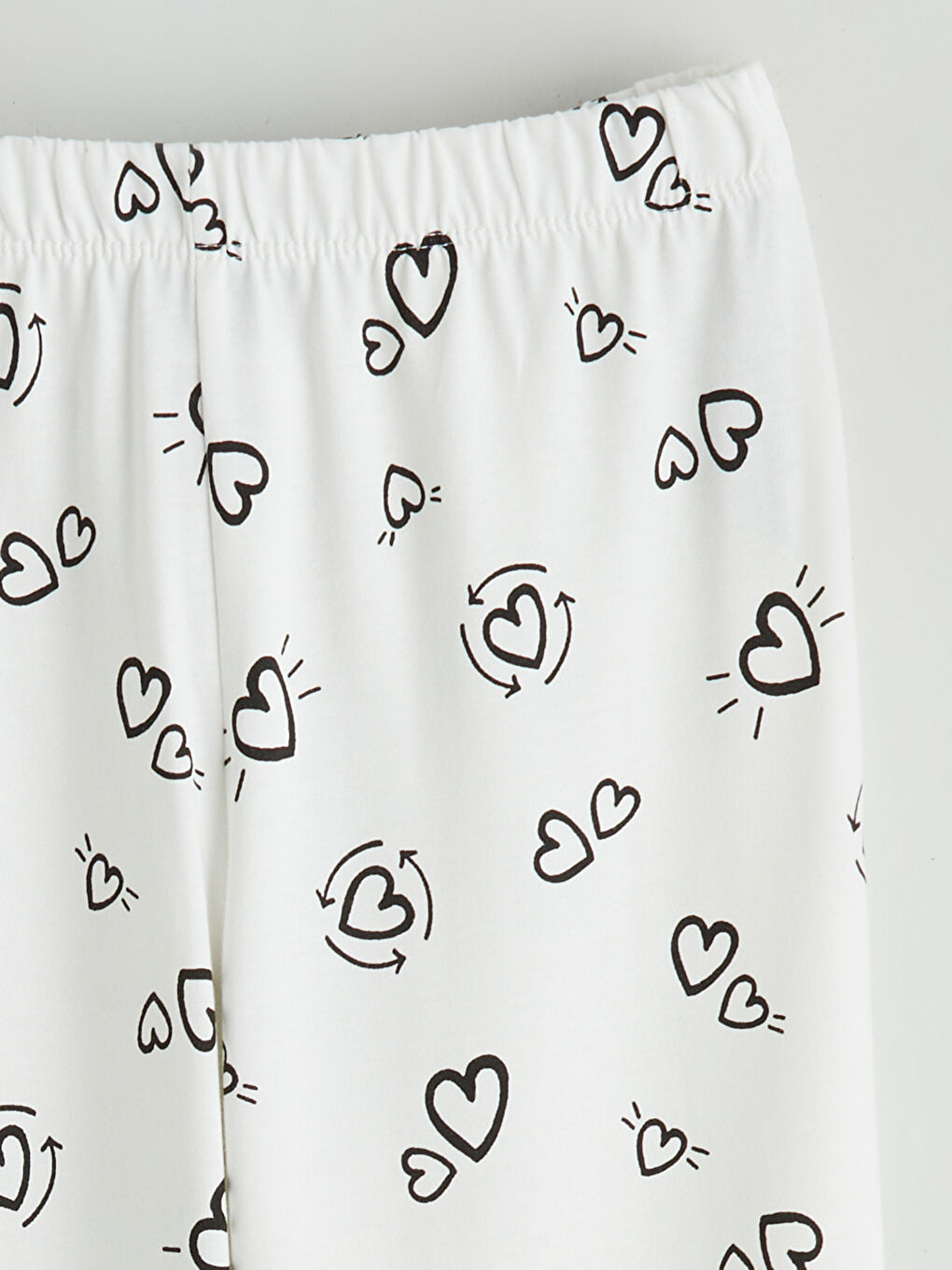 Комплект пижами за момичета с принт и кръгло деколте-5