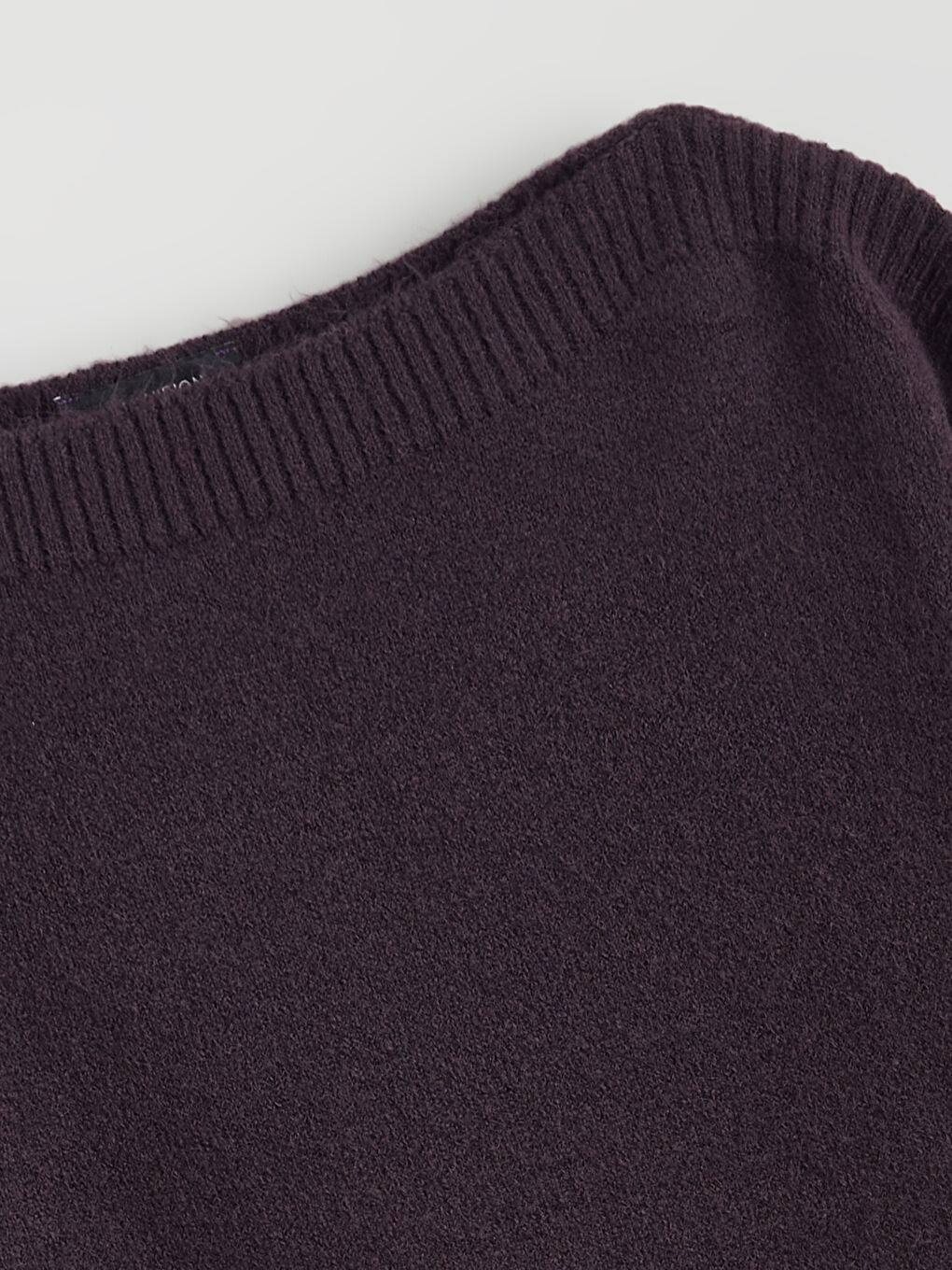 Mürdüm Kayık Yaka Kadın Triko Kazak-5