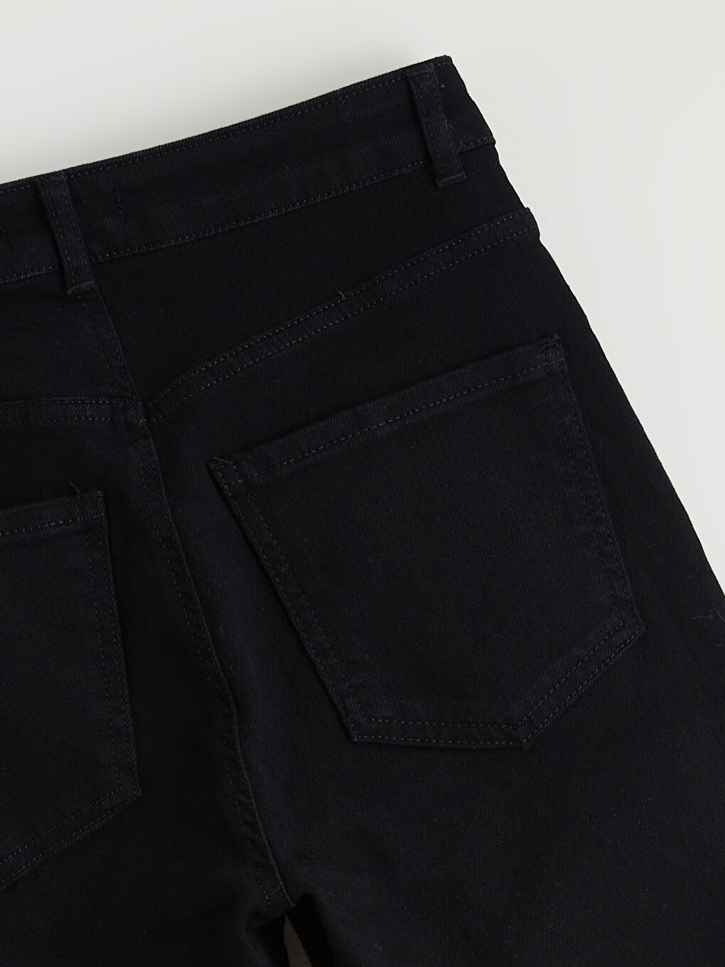 Siyah Straight Fit Kadın Jean Pantolon-5