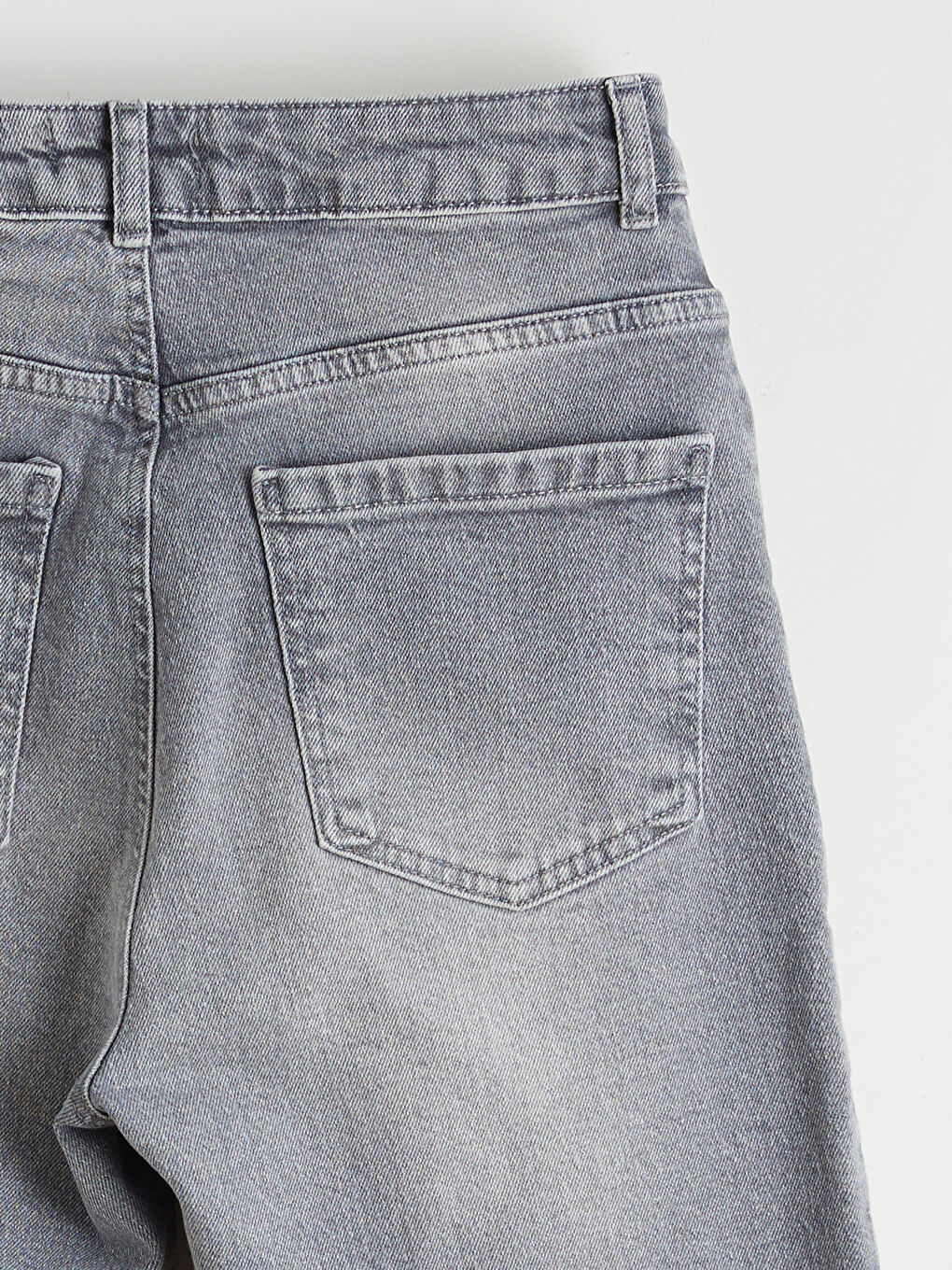 Gri Straight Fit Kadın Jean Pantolon-5