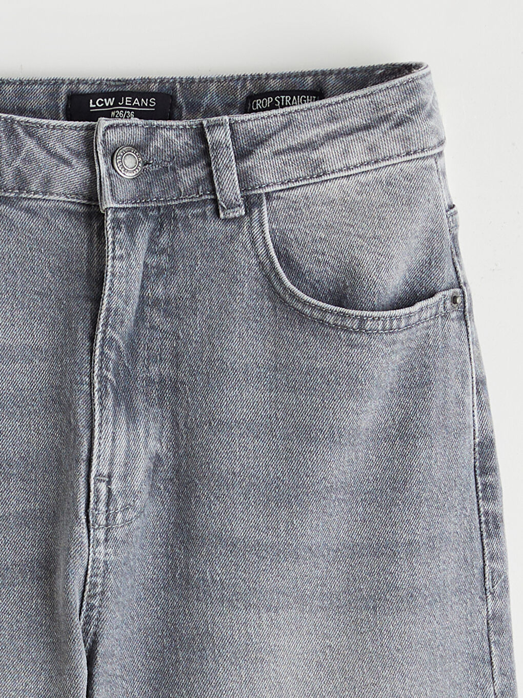 Gri Straight Fit Kadın Jean Pantolon-6