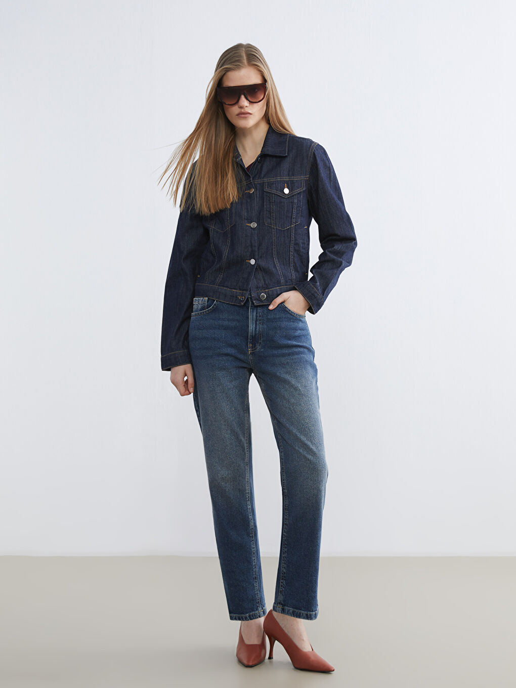 İndigo Straight Fit Kadın Jean Pantolon