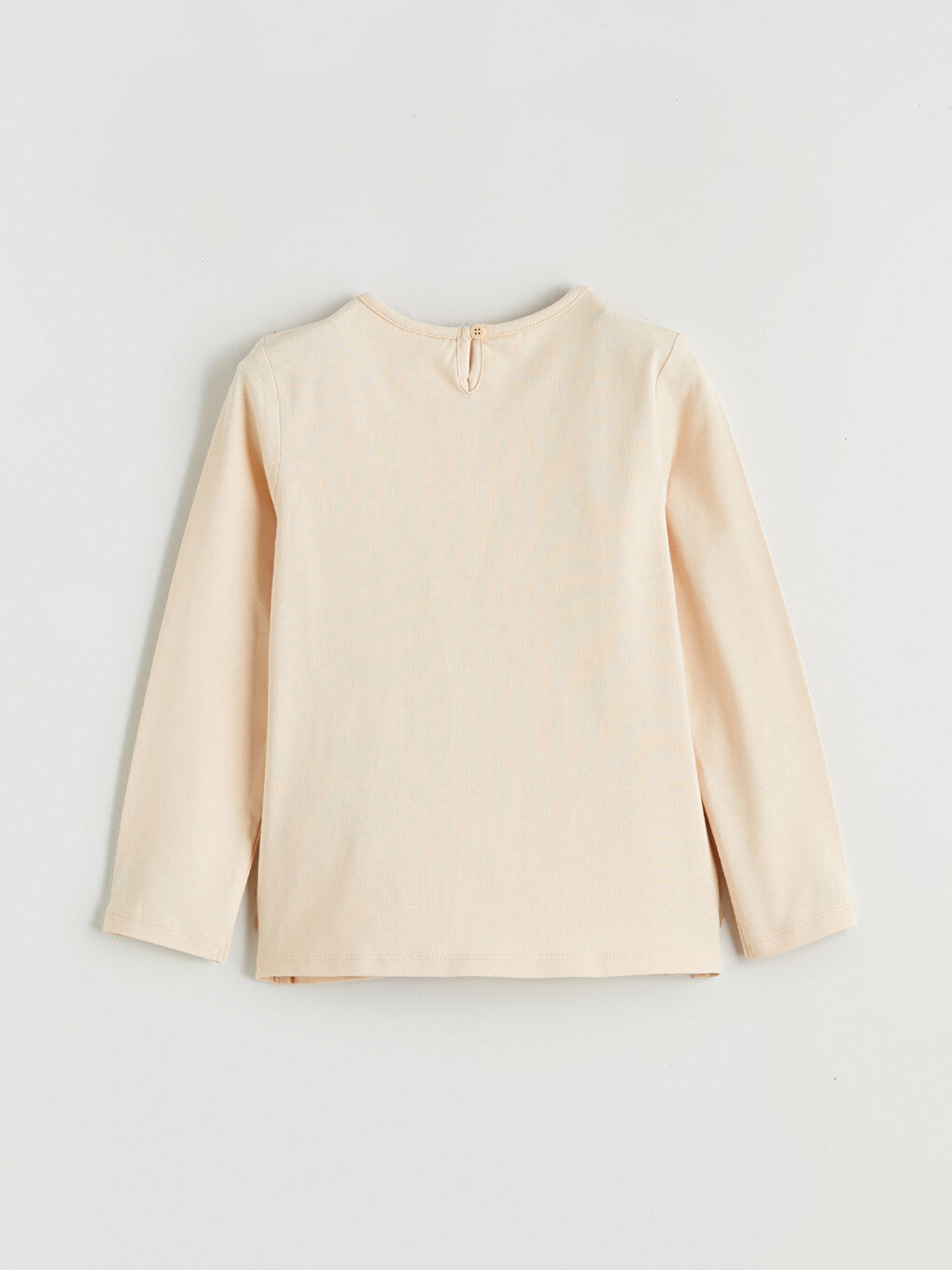 Bej Bisiklet Yaka Hello Kitty Baskılı Kız Çocuk Tişört-2