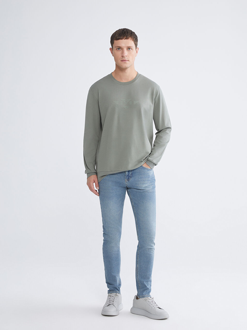 Crew Neck Printed Men's Sweatshirt-1