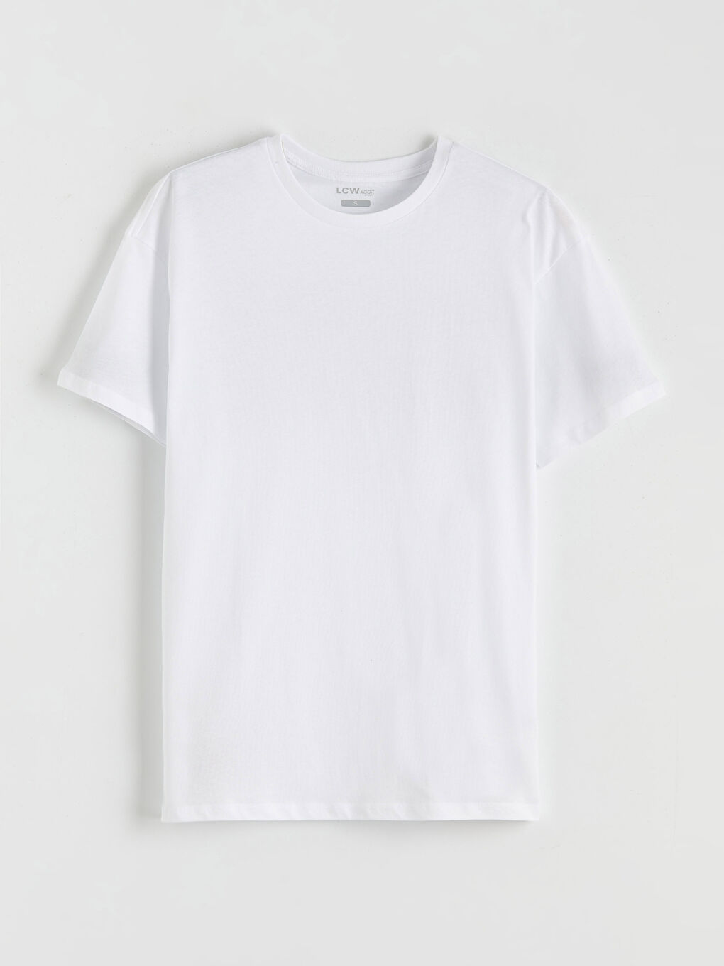 Beyaz Bisiklet Yaka Baskılı Oversize Kadın Spor Tişört-4