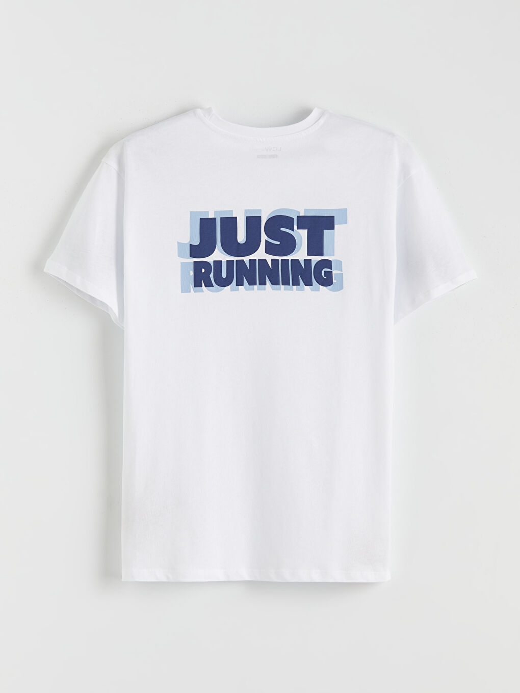 Beyaz Bisiklet Yaka Baskılı Oversize Kadın Spor Tişört-5