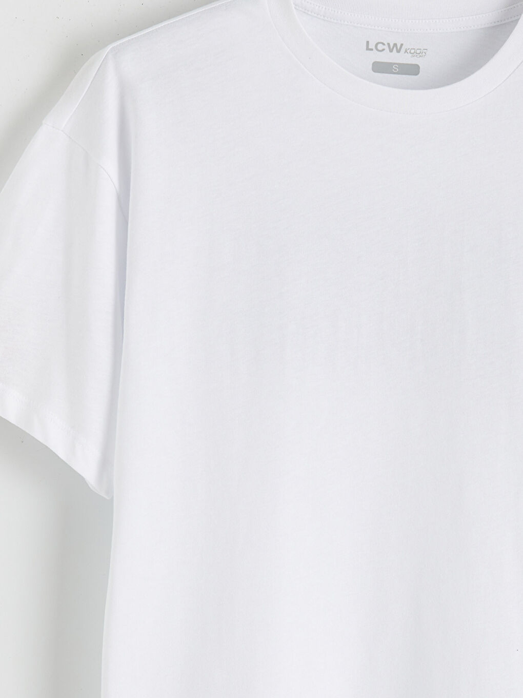 Beyaz Bisiklet Yaka Baskılı Oversize Kadın Spor Tişört-6