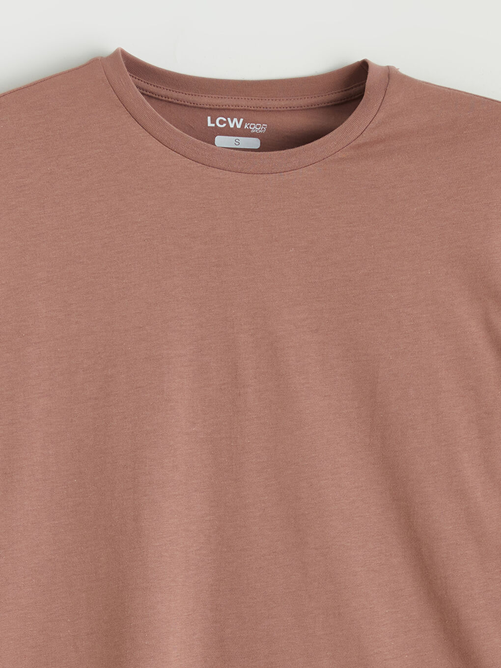 Kahverengi Bisiklet Yaka Baskılı Oversize Kadın Spor Tişört-5