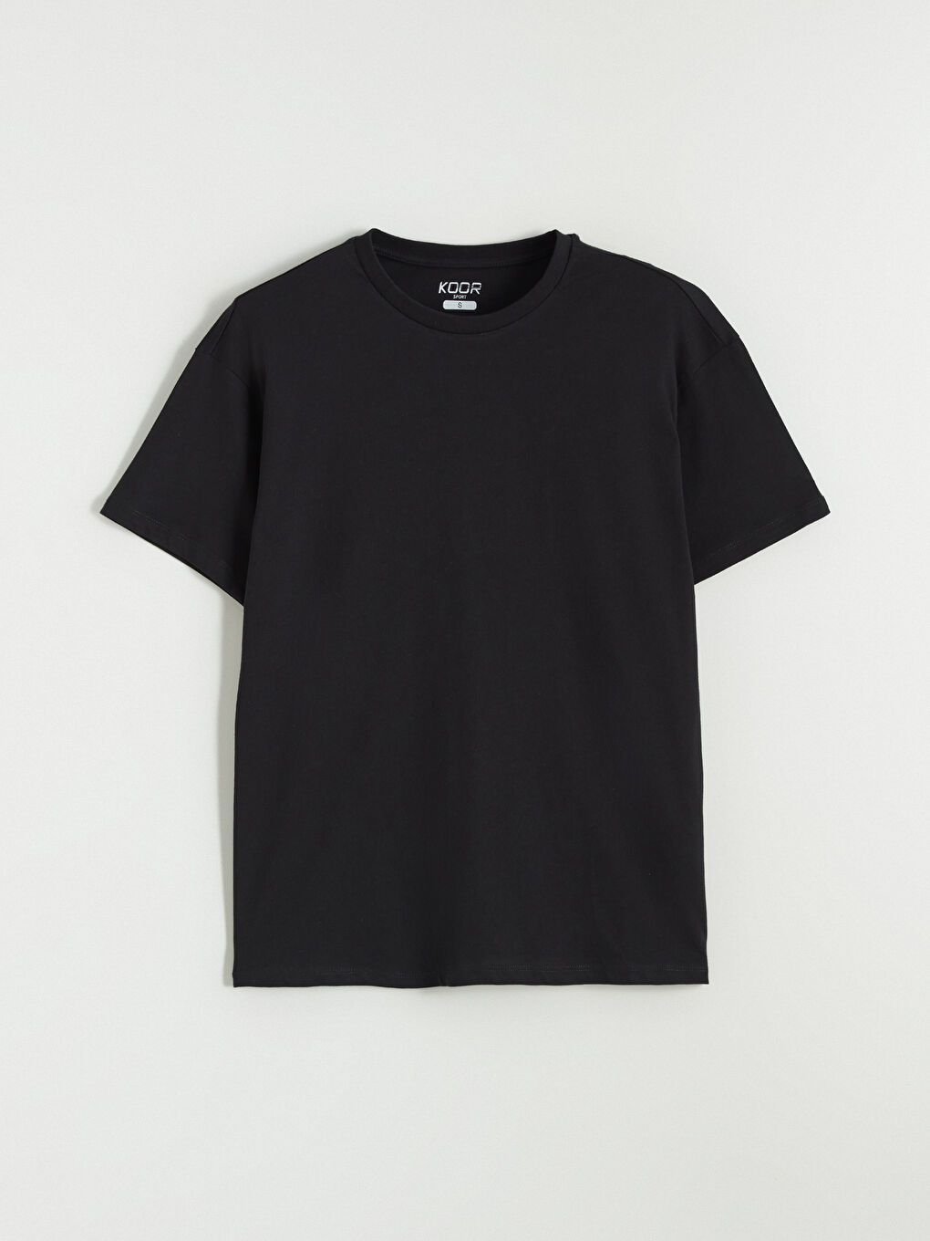 Siyah Bisiklet Yaka Baskılı Oversize Kadın Spor Tişört-4