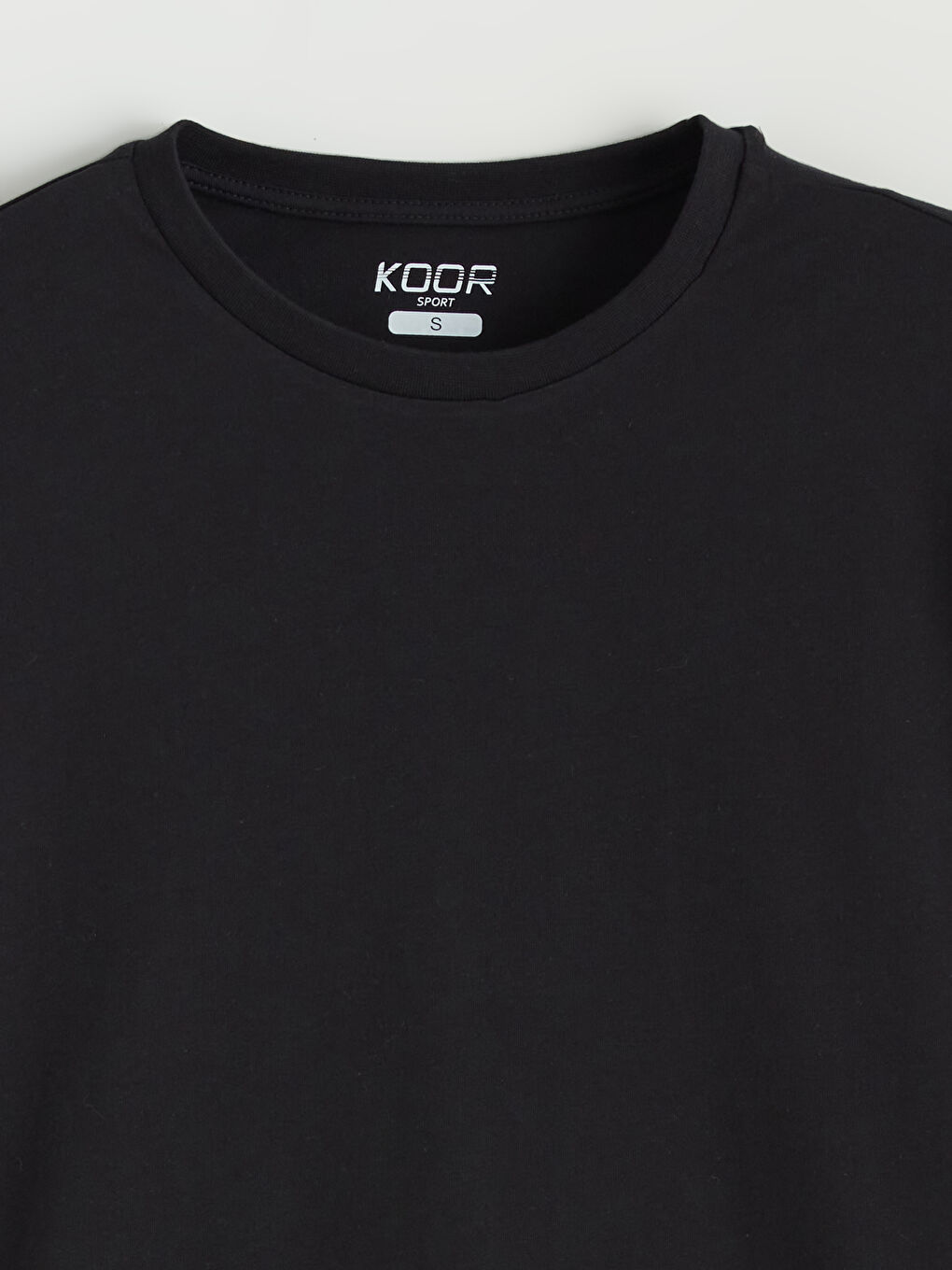 Siyah Bisiklet Yaka Baskılı Oversize Kadın Spor Tişört-5