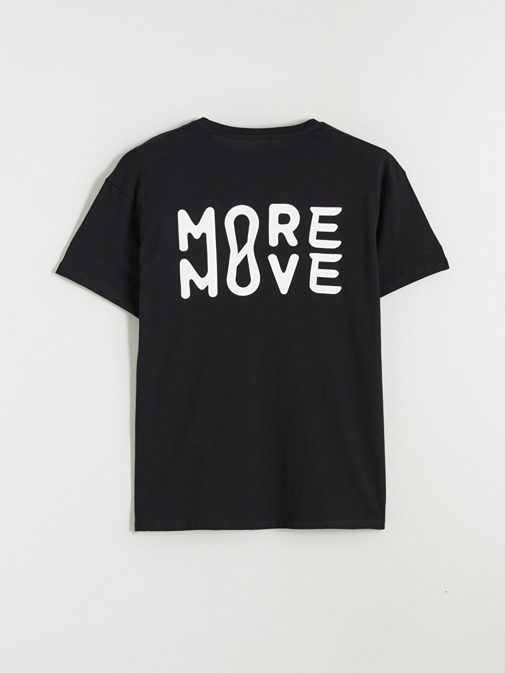 Siyah Bisiklet Yaka Baskılı Oversize Kadın Spor Tişört-6