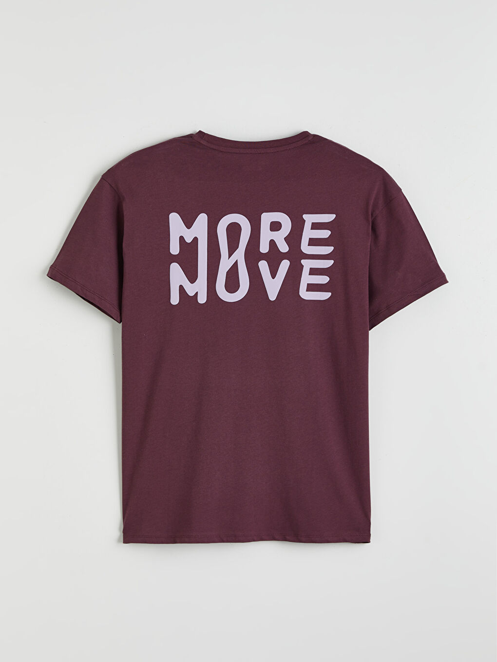 Bordo Bisiklet Yaka Baskılı Oversize Kadın Spor Tişört-6