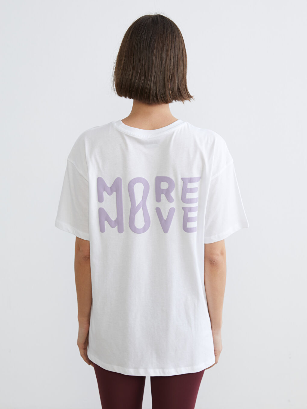 Crew Neck Printed Oversize Women's Sports T-Shirt-3