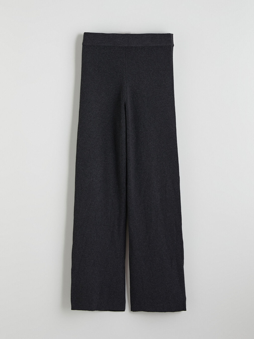 Elasticated Waist Wide Leg Women's Knitwear Trousers-4