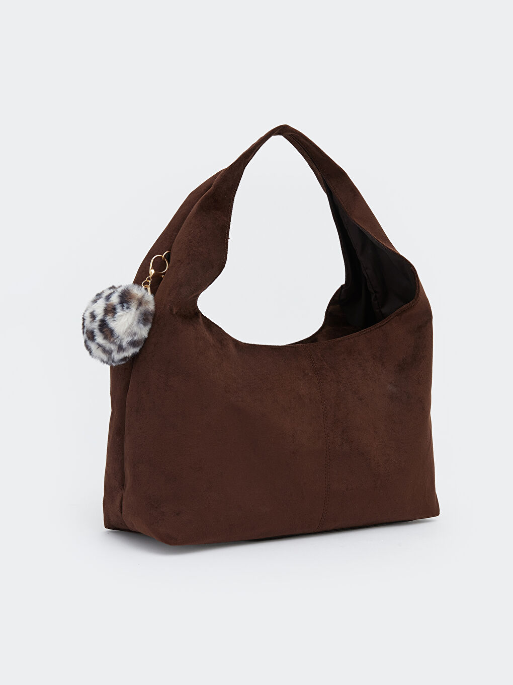 Kahverengi Süet Görünümlü Kadın Omuz Çantası-1