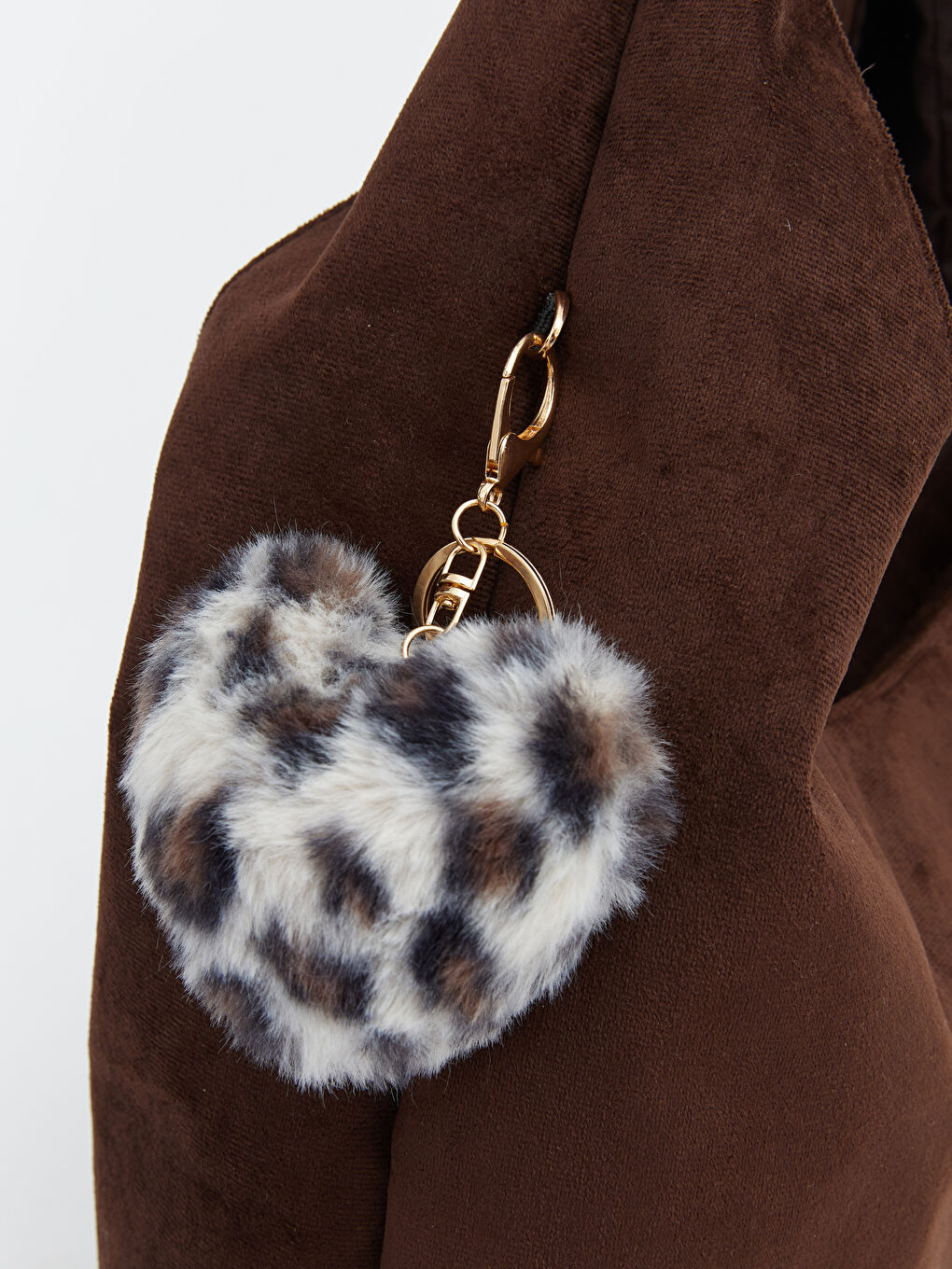 Kahverengi Süet Görünümlü Kadın Omuz Çantası-2