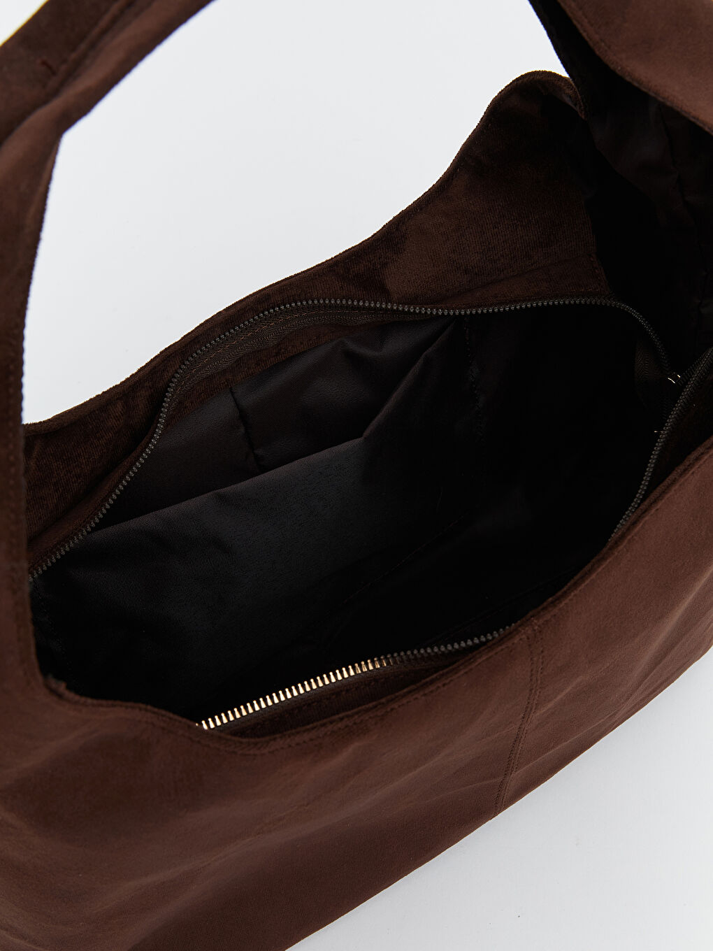 Kahverengi Süet Görünümlü Kadın Omuz Çantası-3