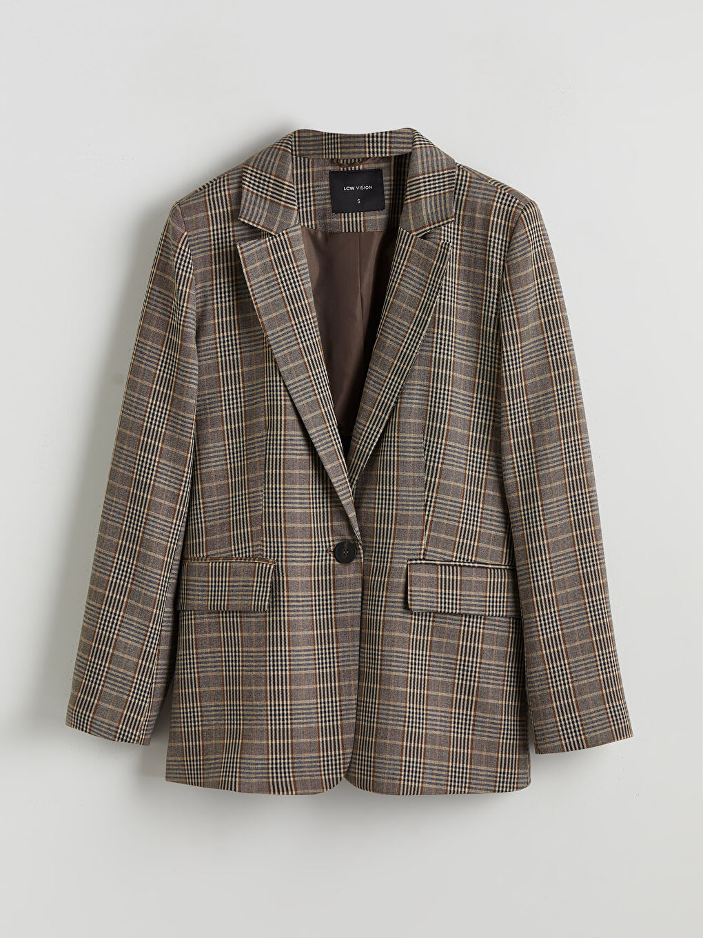 Plaid Women's Blazer Jacket-5