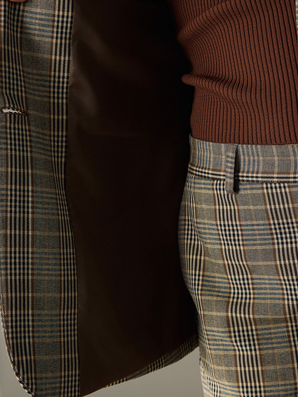 Plaid Women's Blazer Jacket-3