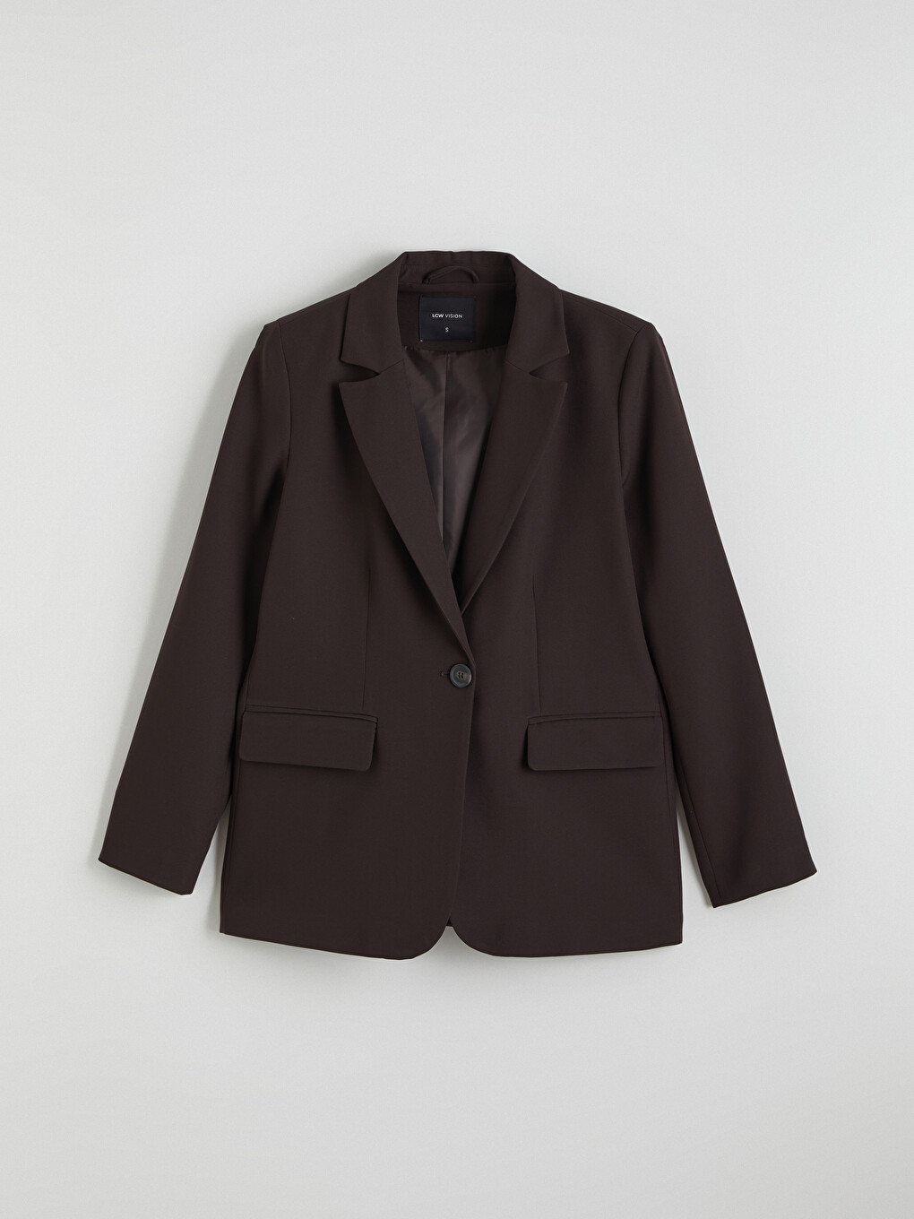 Kahverengi Krep Kadın Blazer Ceket-4