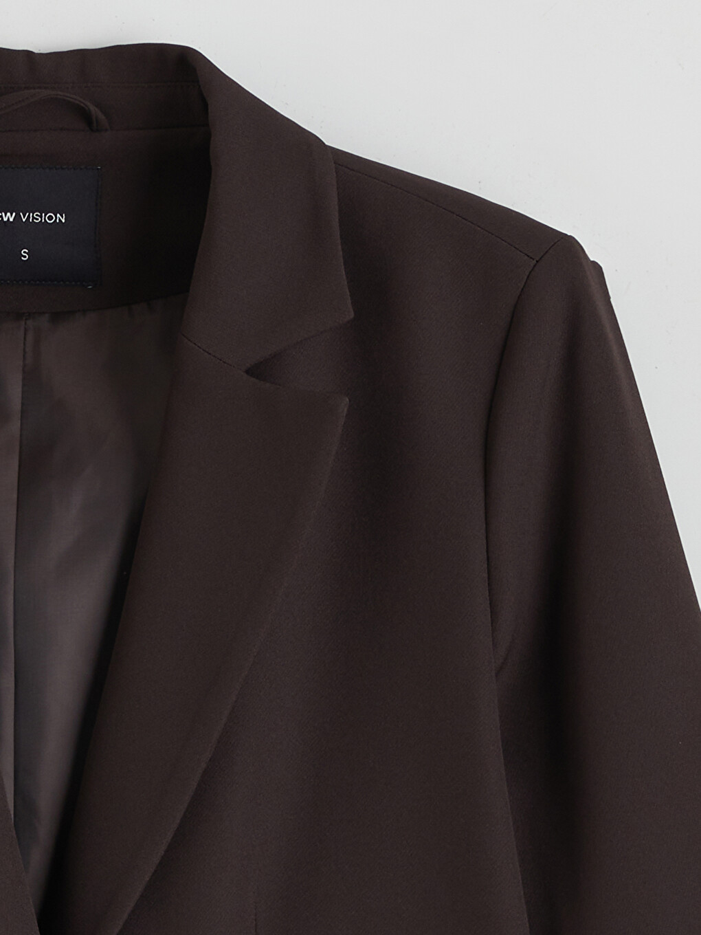 Kahverengi Krep Kadın Blazer Ceket-5
