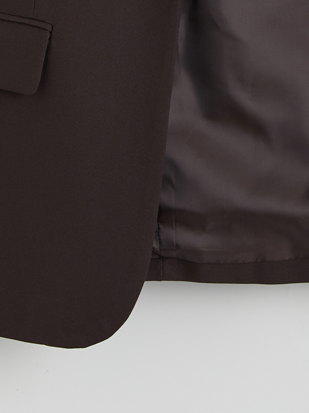 Kahverengi Krep Kadın Blazer Ceket-6