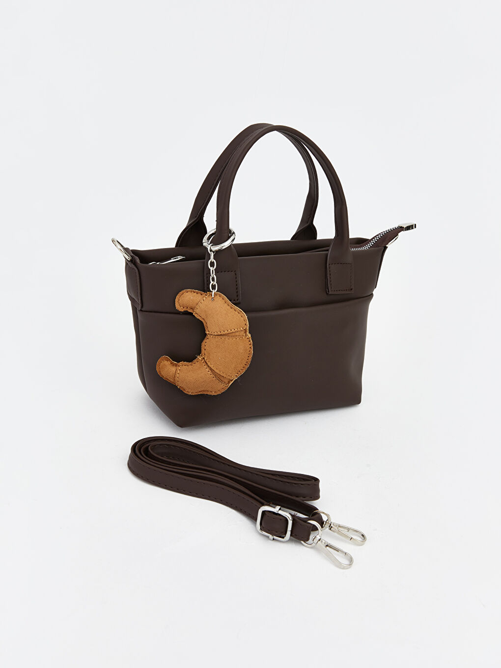 Kahverengi Paraşüt Kumaşı Kadın Omuz Çantası-1